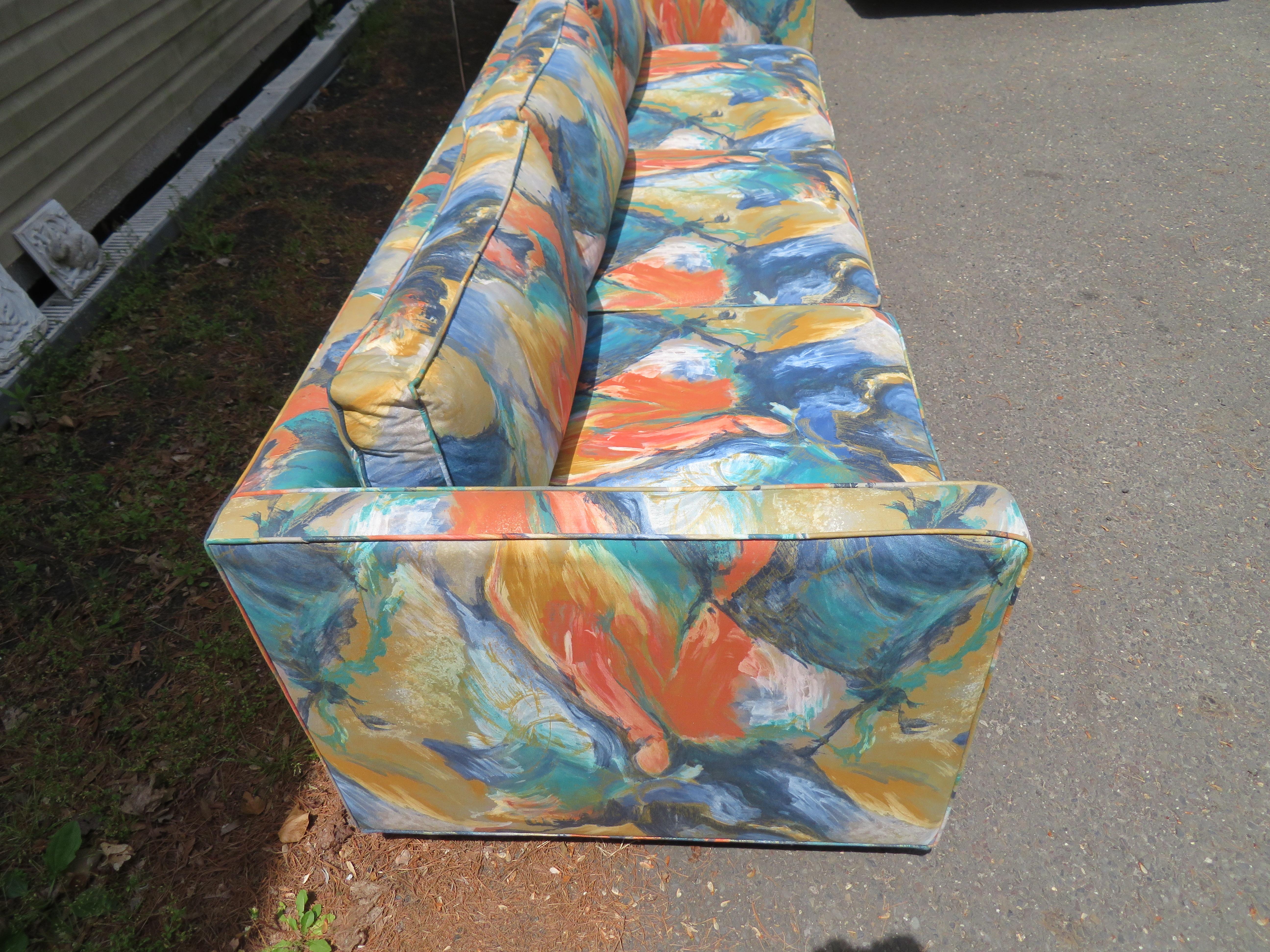 Spektakuläres Harvey Probber Abendarm-Smoking-Sofa, Mid-Century Modern im Zustand „Gut“ im Angebot in Pemberton, NJ