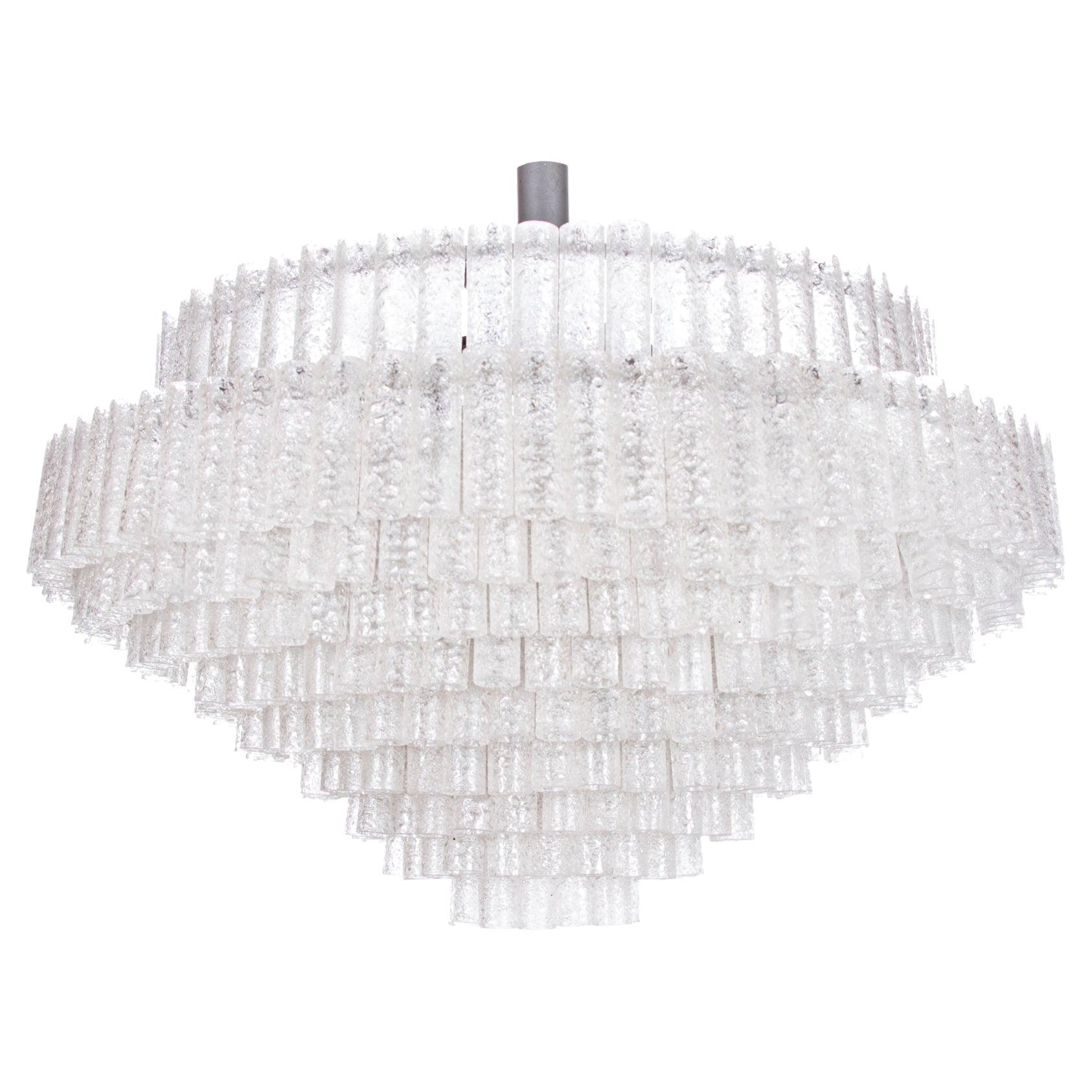 Spectacular Doria 42" Ballroom Chandelier with 465 Murano Glass Tubes, 1960s For Sale