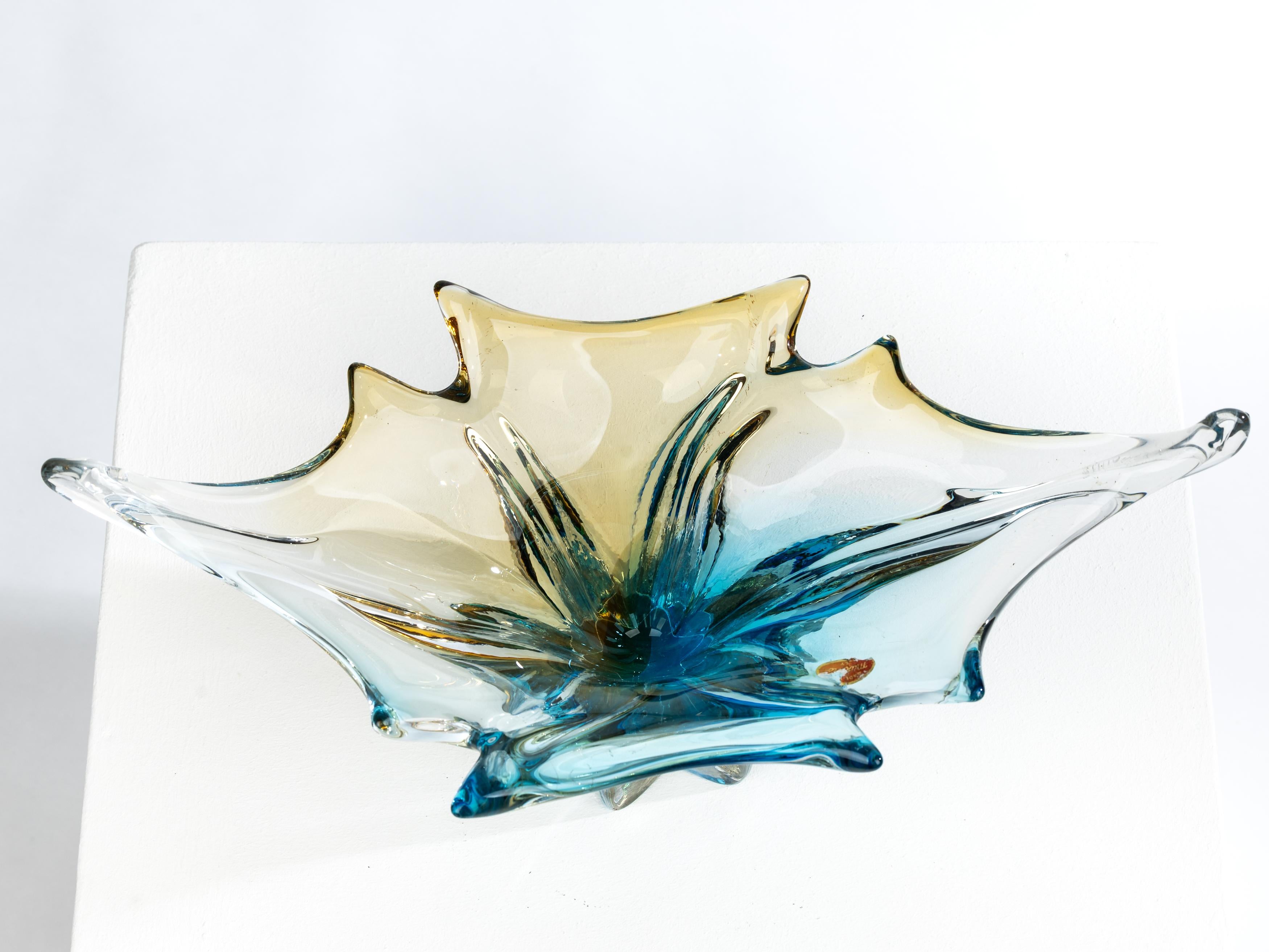Spectaculaire centre de table, bol en verre signé Seguso, Murano, années 1970, Italie en vente 2