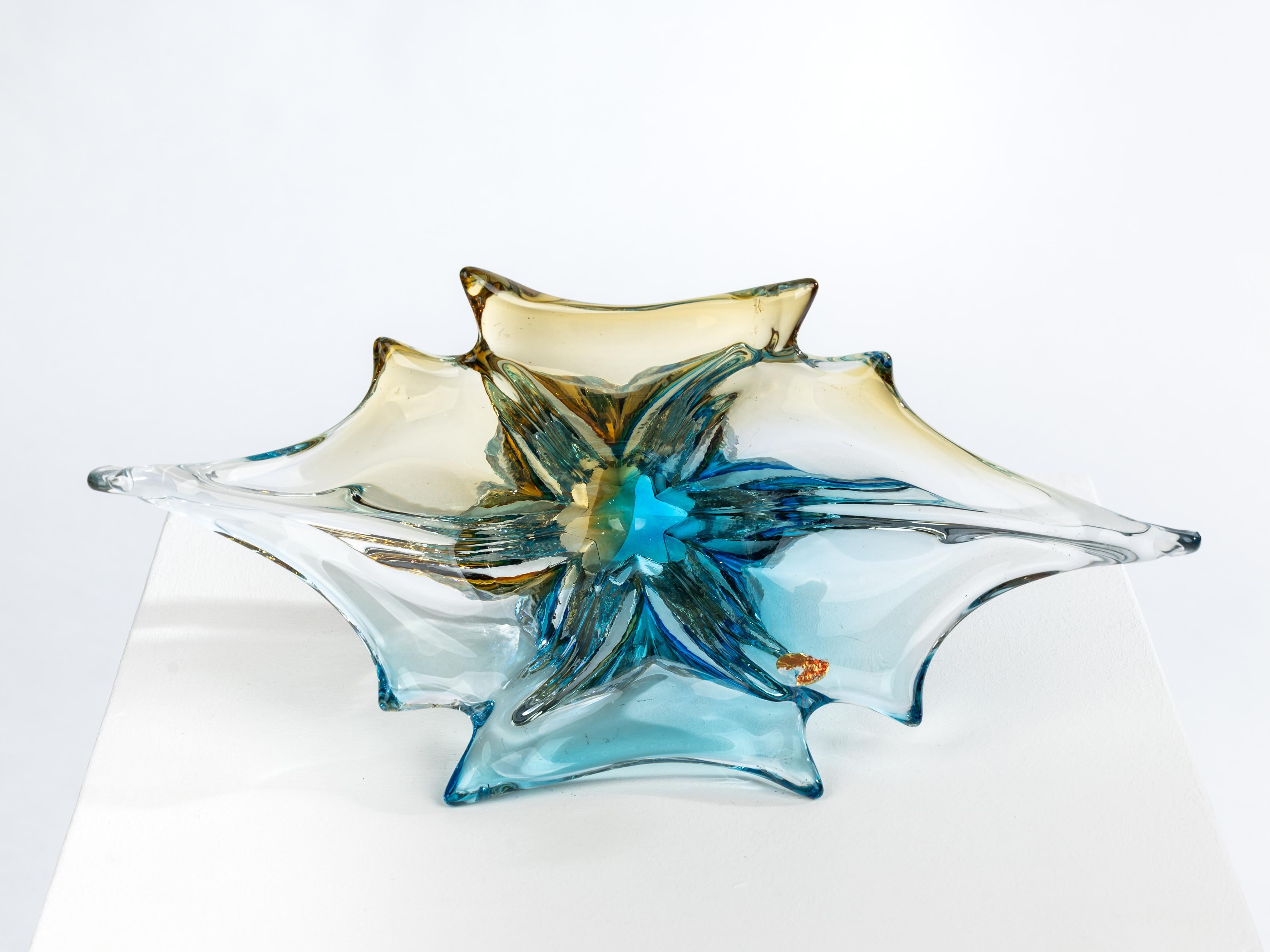 Spectaculaire centre de table, bol en verre signé Seguso, Murano, années 1970, Italie en vente 3