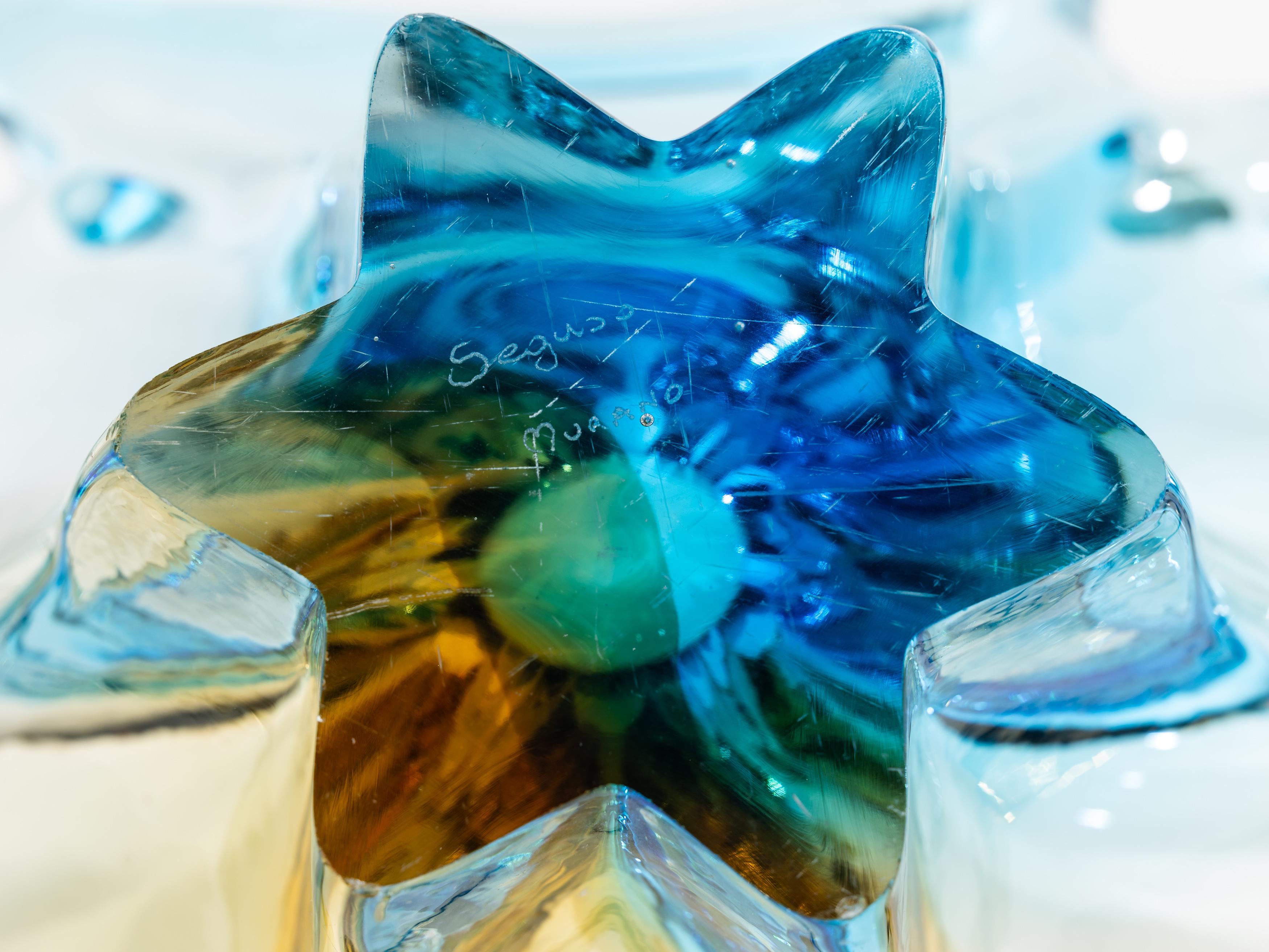 Spectaculaire centre de table, bol en verre signé Seguso, Murano, années 1970, Italie en vente 5