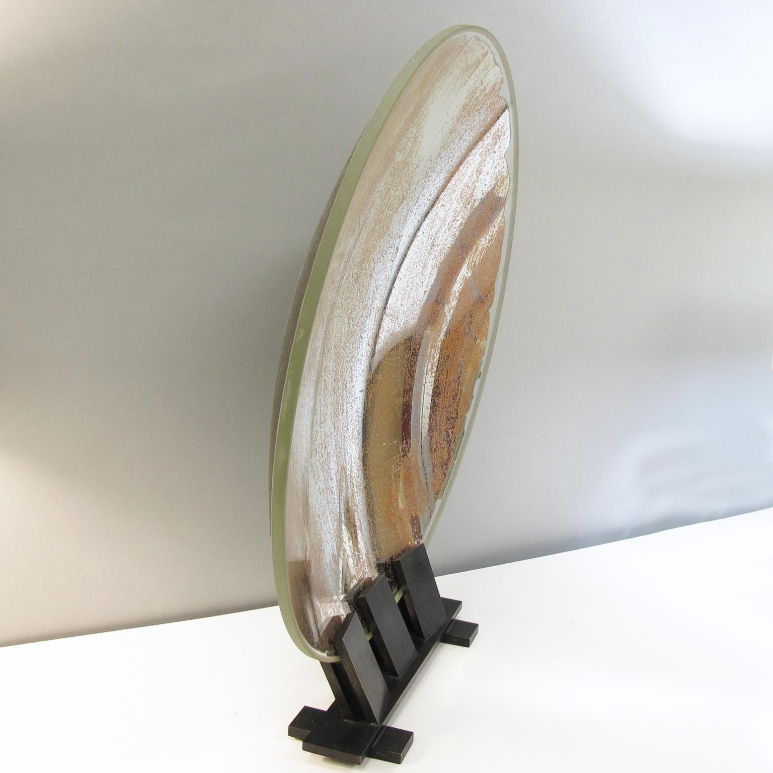 French Industrial Lighthouse Mirror Optic Lens Sculpture