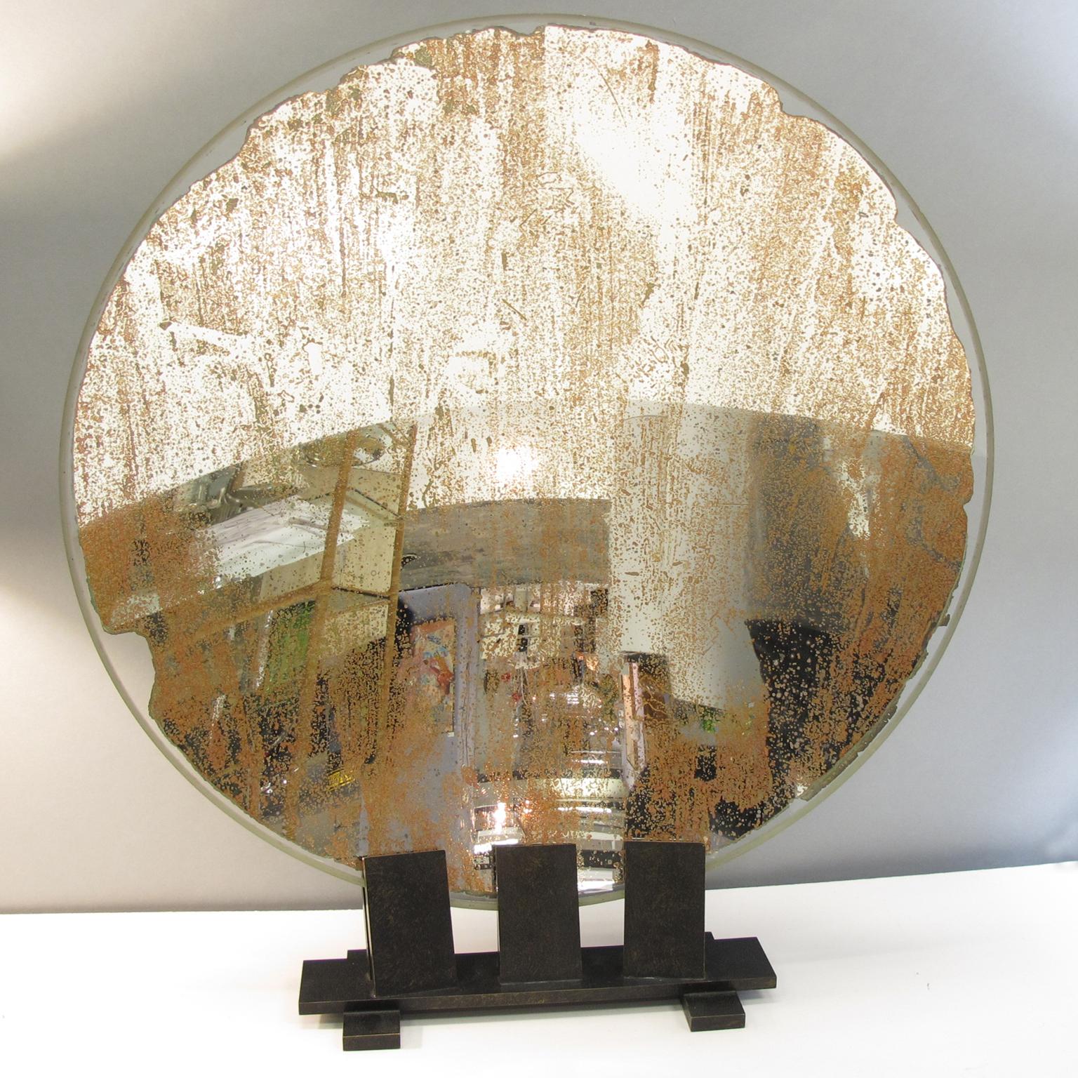20th Century Industrial Lighthouse Mirror Optic Lens Sculpture