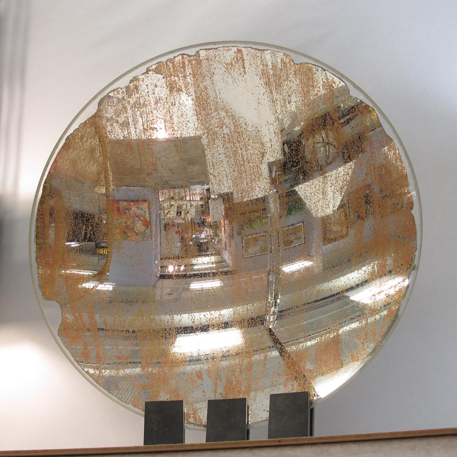 Brass Industrial Lighthouse Mirror Optic Lens Sculpture