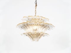 Spectacular Italian Murano Glass "Palmette" Chandelier by Barovier & Toso