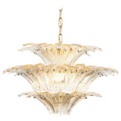 Spectacular Italian Murano Glass "Palmette" Chandelier by Barovier & Toso