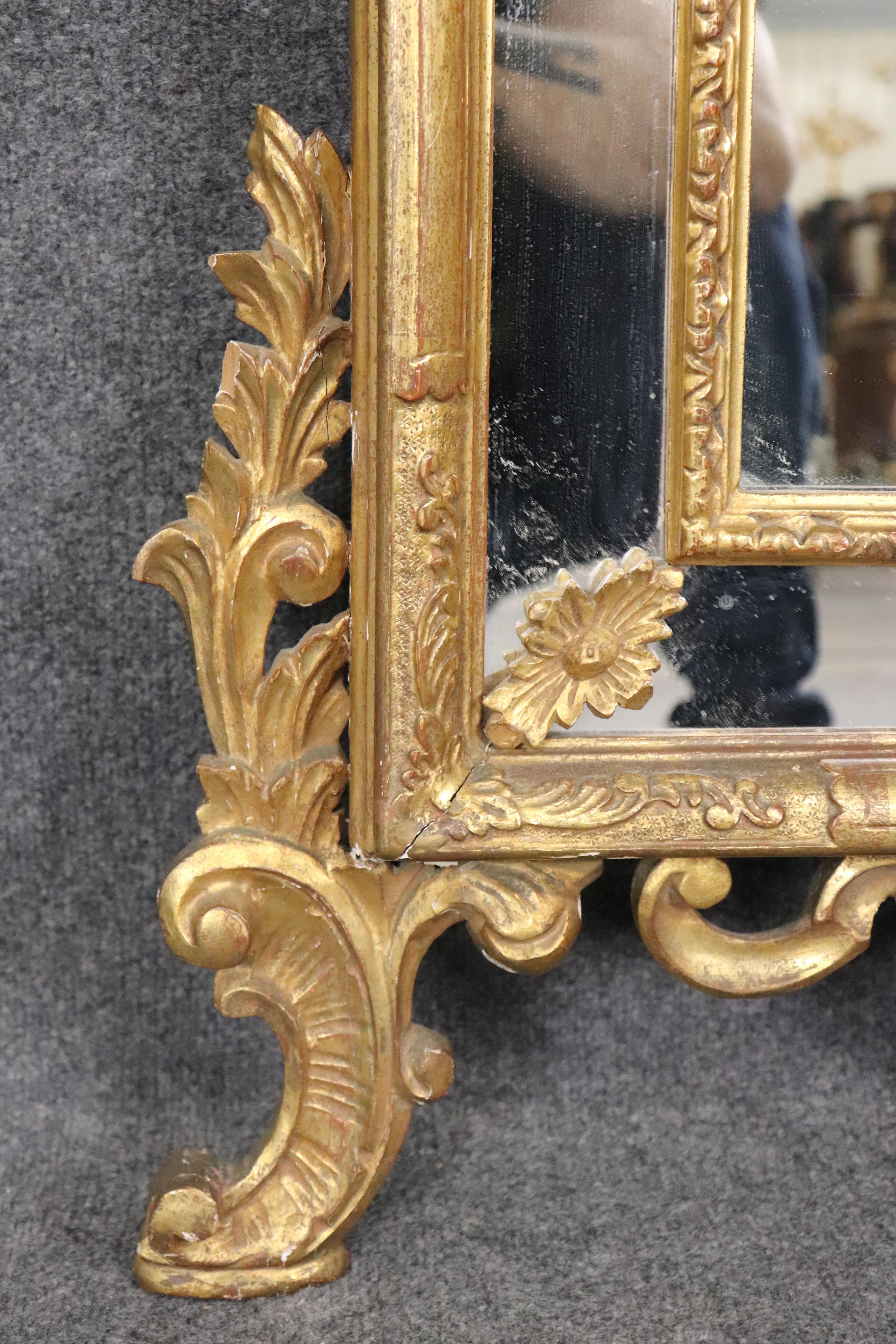 Spektakuläre Italienisch oder Französisch Stil Giltwood geschnitzt Nussbaum groß Wandspiegel im Angebot 4