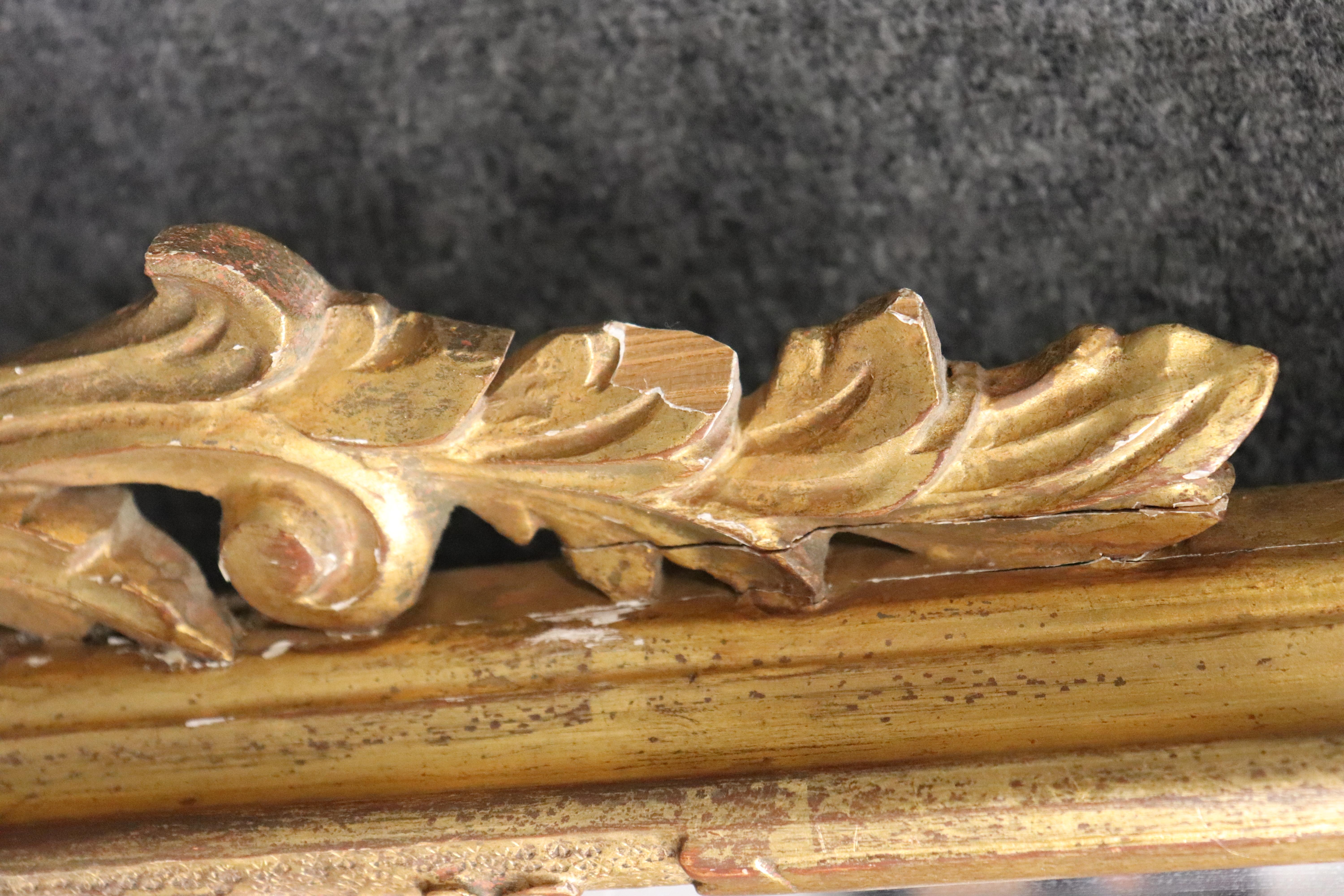 Spektakuläre Italienisch oder Französisch Stil Giltwood geschnitzt Nussbaum groß Wandspiegel im Angebot 5
