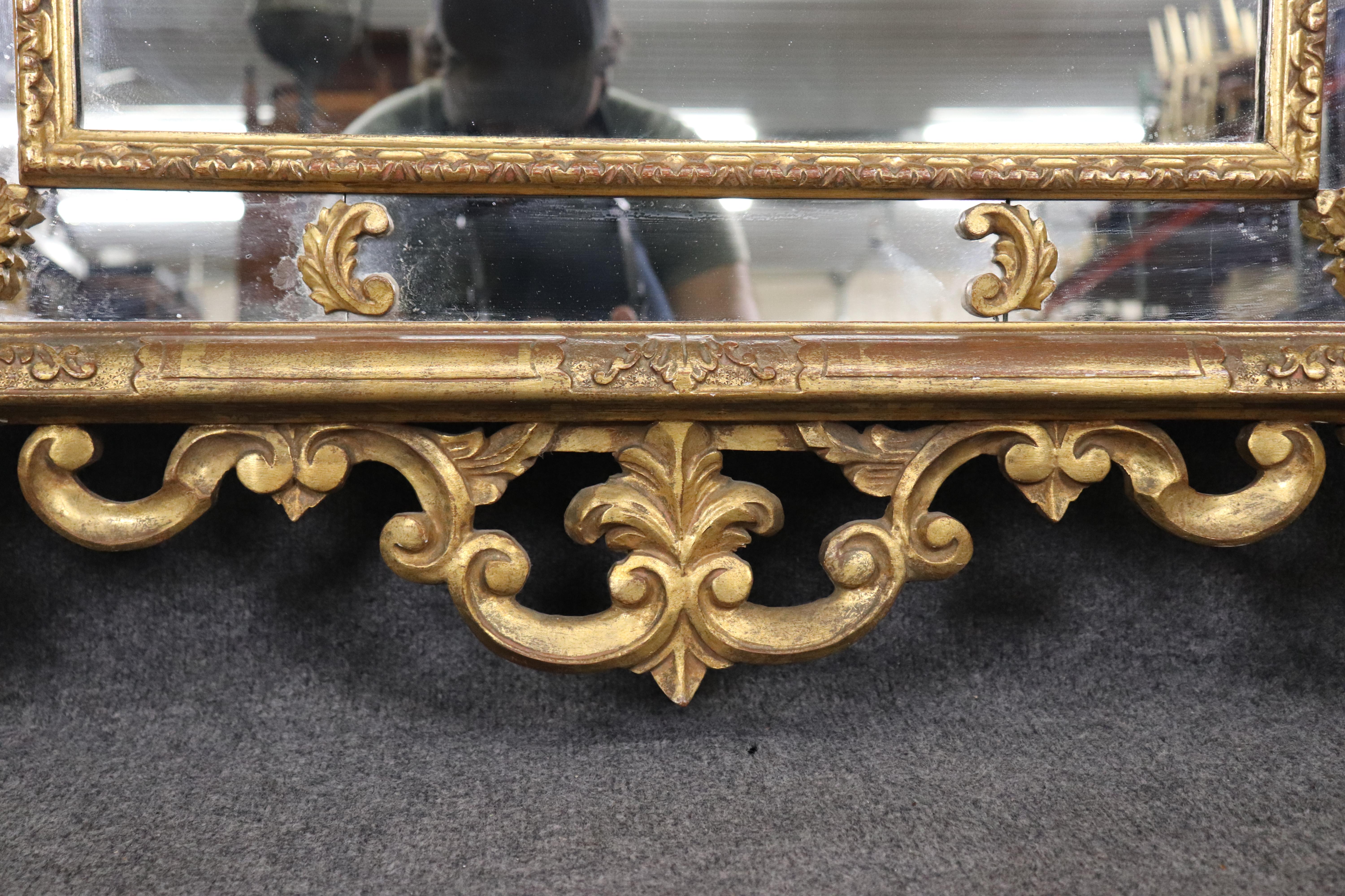 Spektakuläre Italienisch oder Französisch Stil Giltwood geschnitzt Nussbaum groß Wandspiegel im Angebot 6