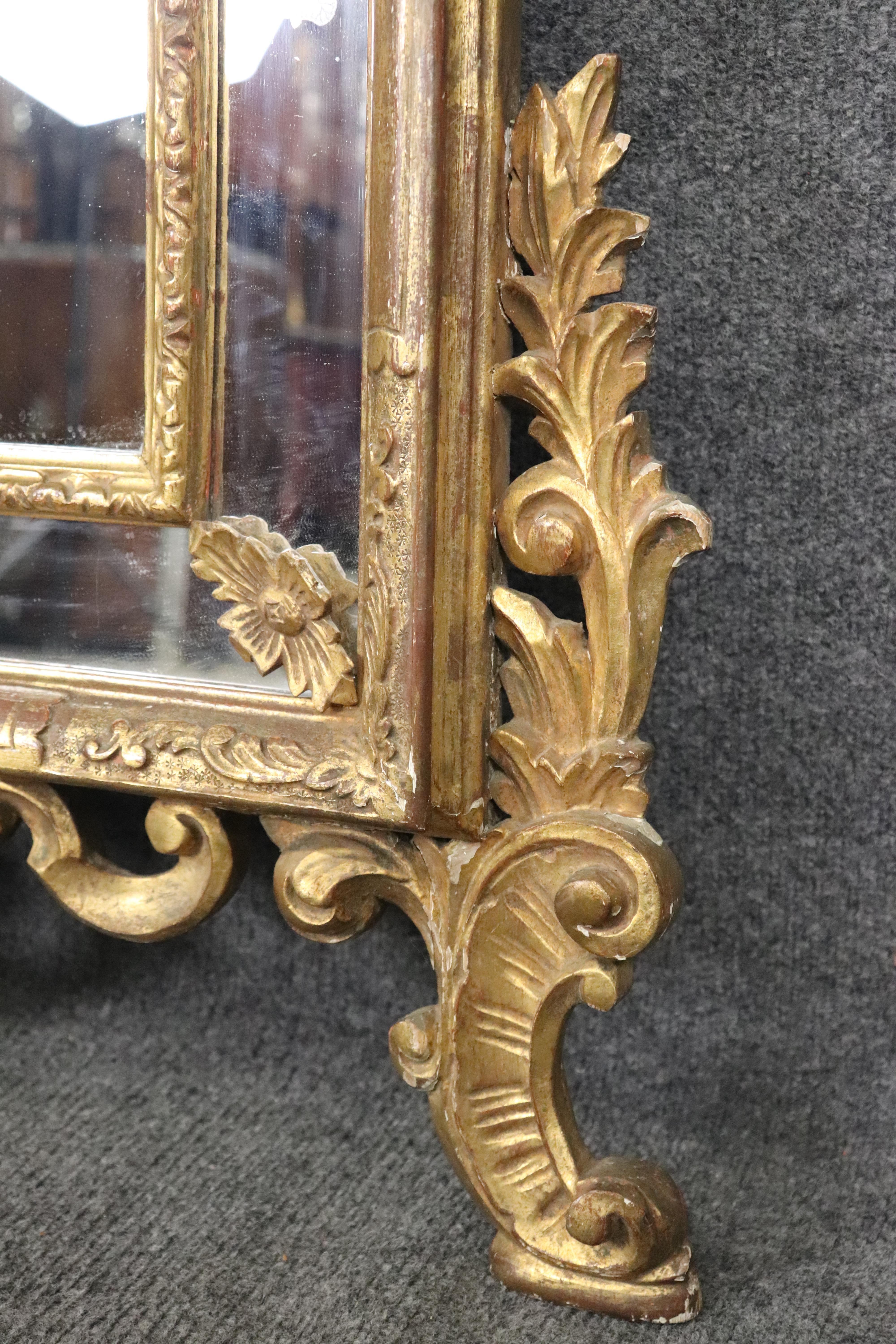 Spektakuläre Italienisch oder Französisch Stil Giltwood geschnitzt Nussbaum groß Wandspiegel im Angebot 7