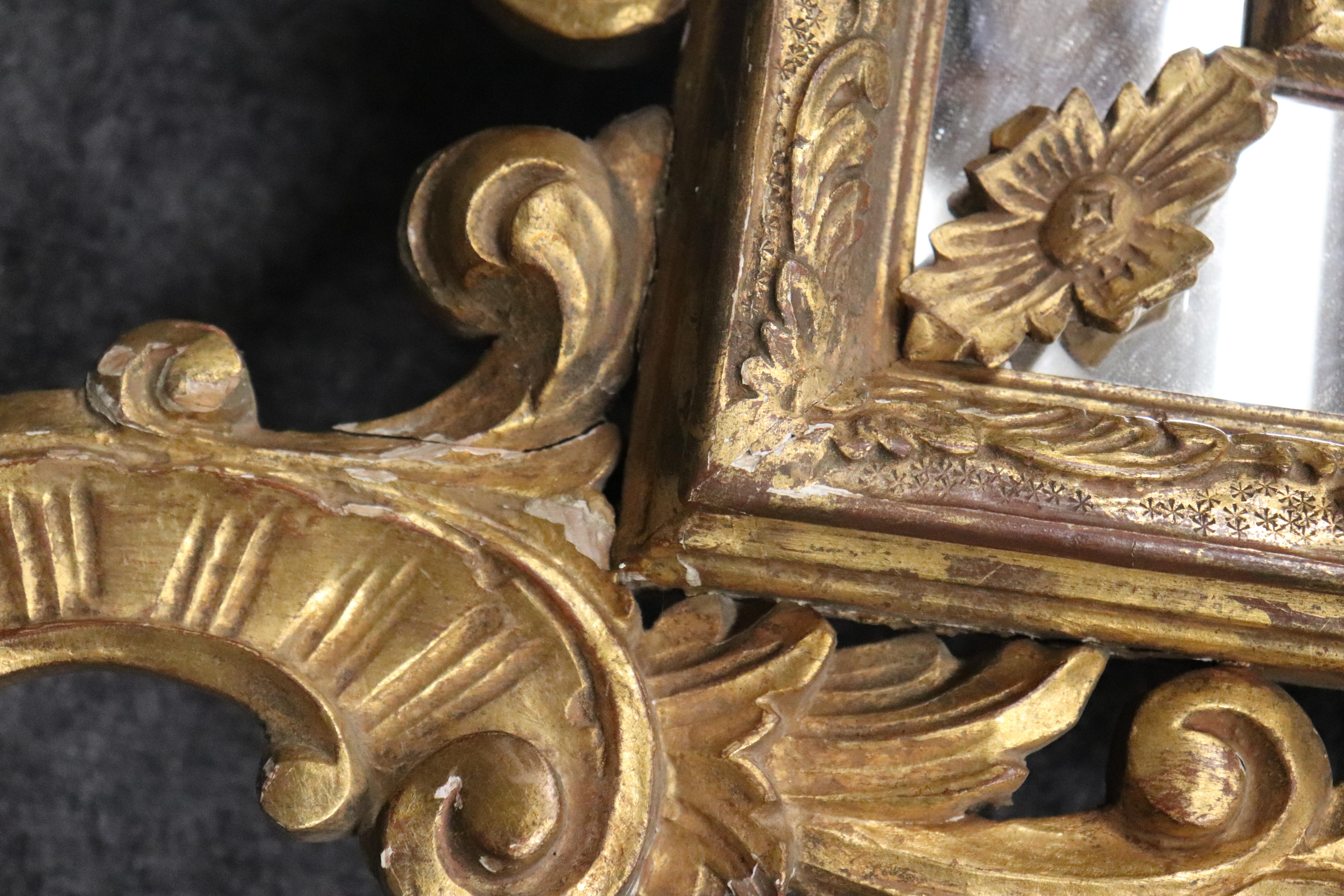 Spektakuläre Italienisch oder Französisch Stil Giltwood geschnitzt Nussbaum groß Wandspiegel im Angebot 8