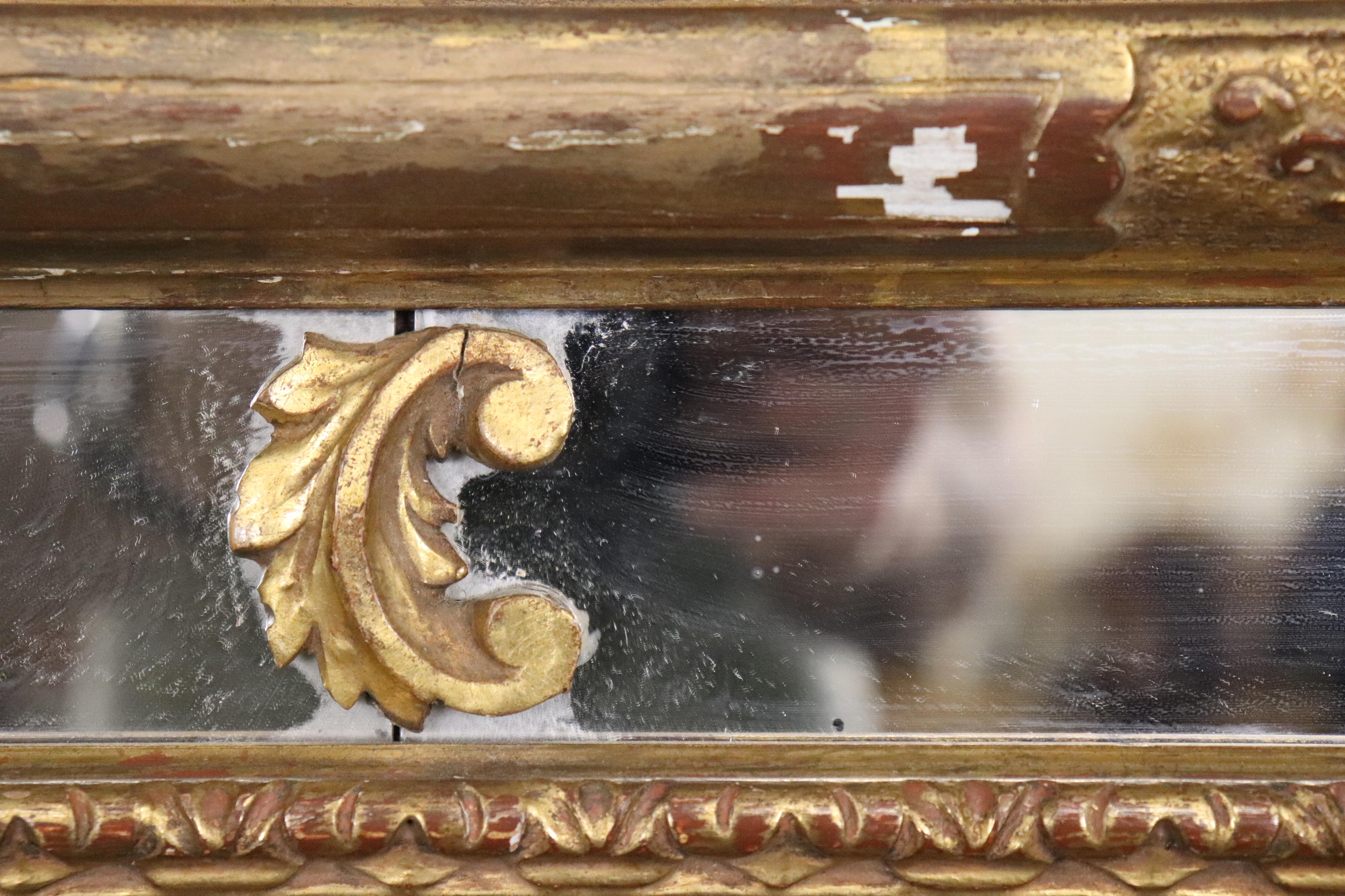 Spektakuläre Italienisch oder Französisch Stil Giltwood geschnitzt Nussbaum groß Wandspiegel im Angebot 3