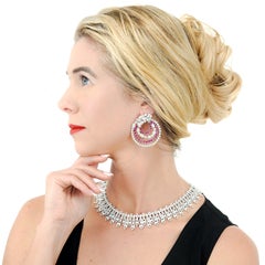 Spectacular Italian Ruby and Diamond Earrings