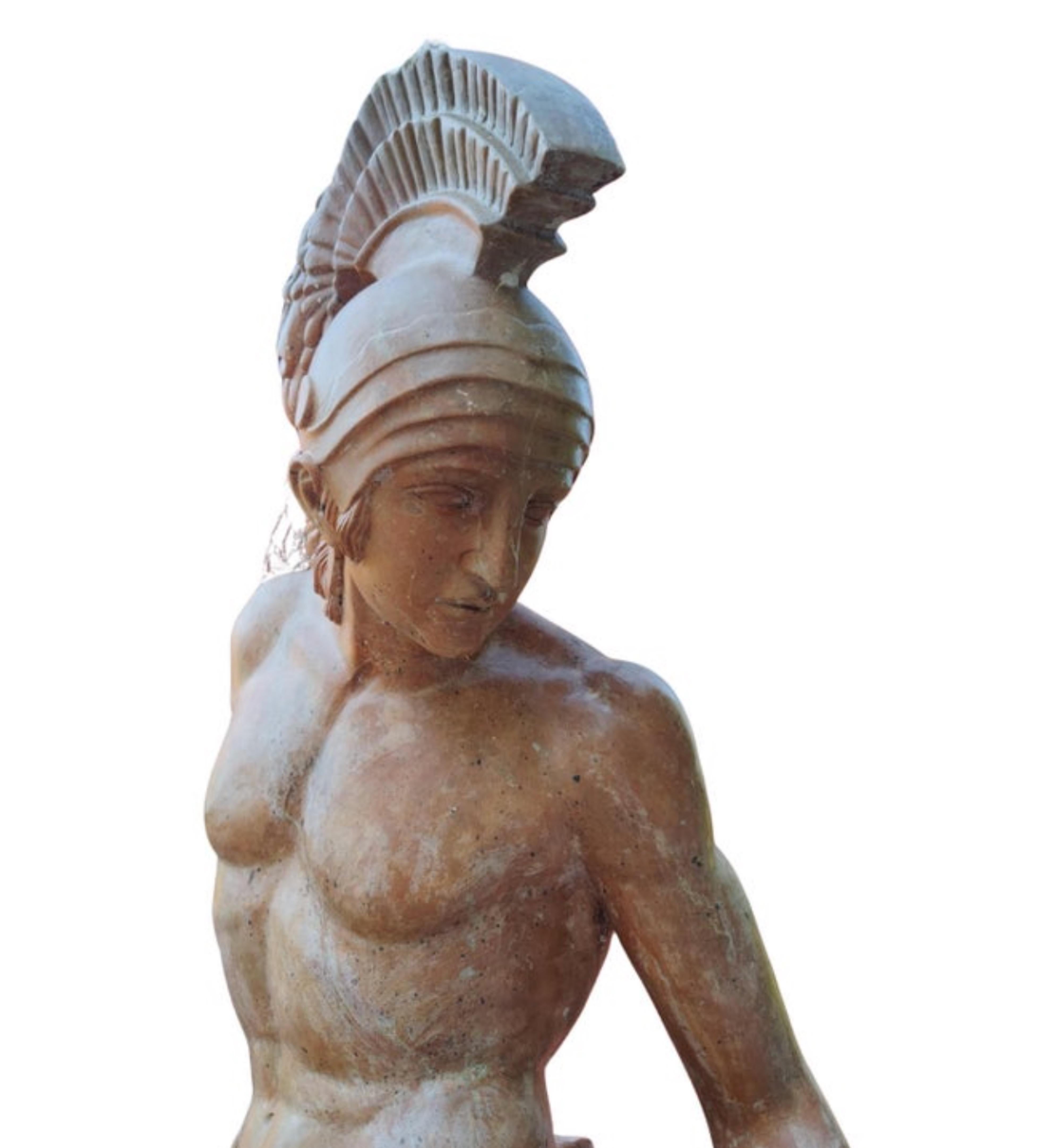 Spectacular Italian Sculpture in red Travertine 