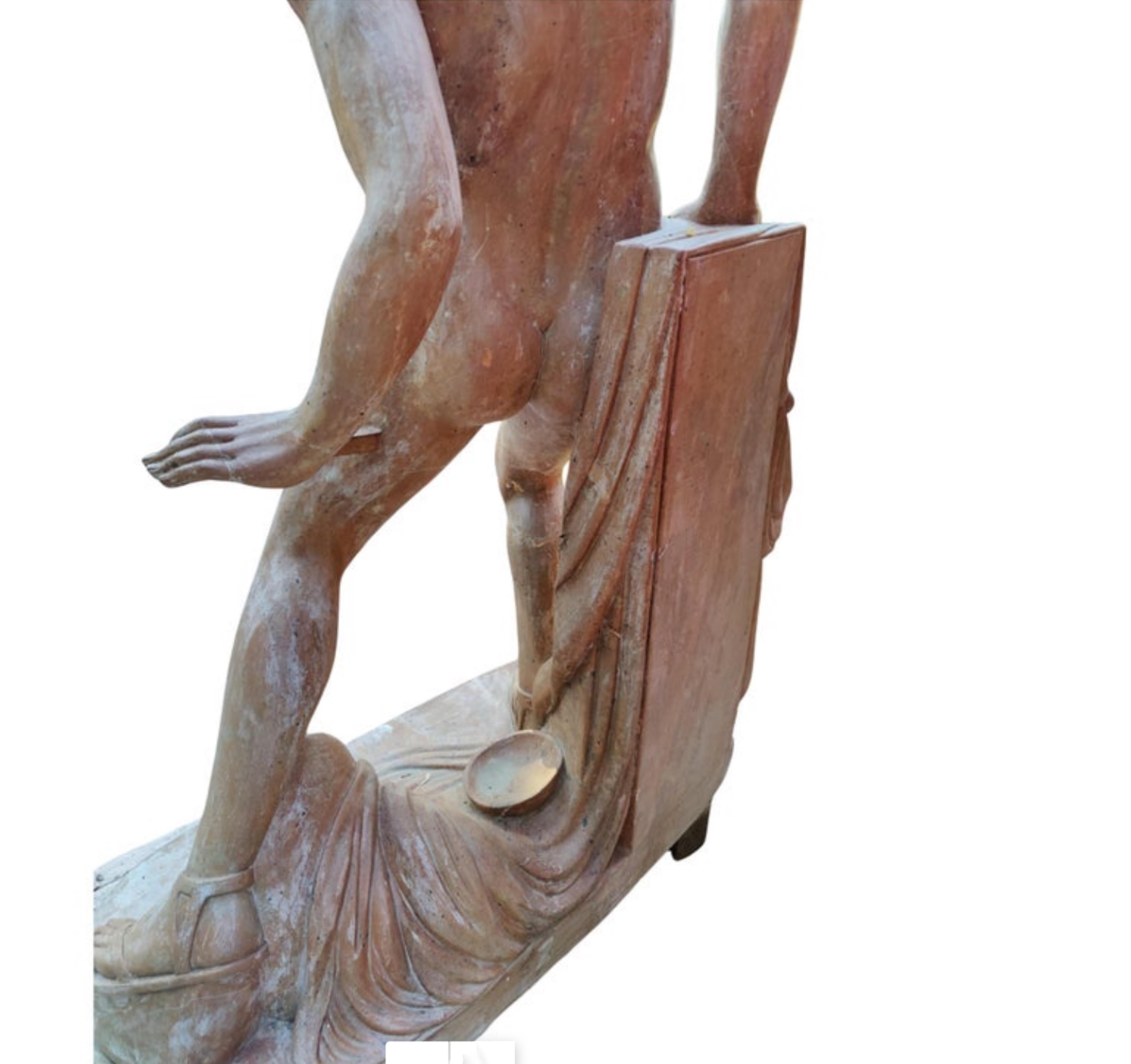 Spectacular Italian Sculpture in red Travertine 