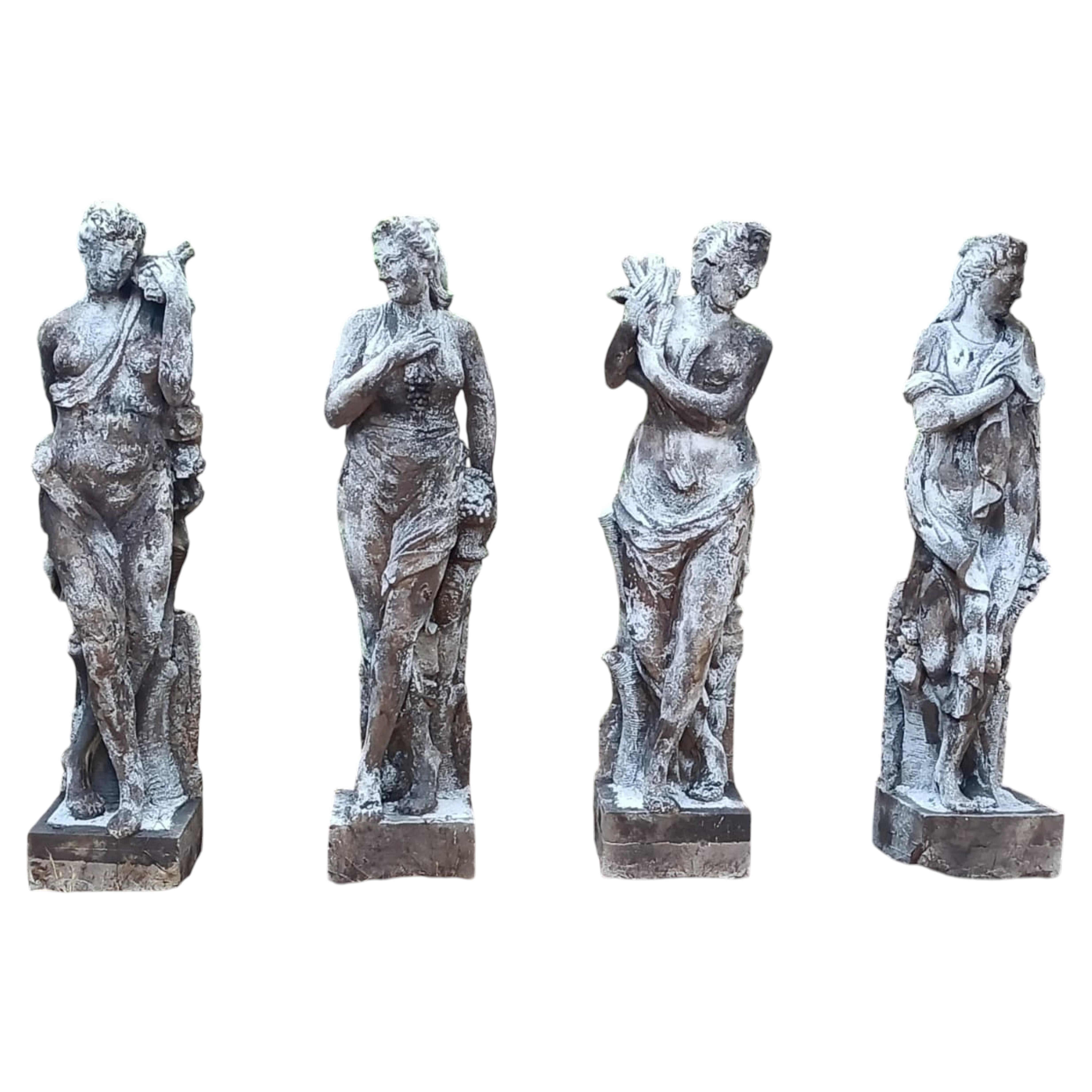 Spectacular Italian Sculpture "The Four Seasons" end 20th century include Bases