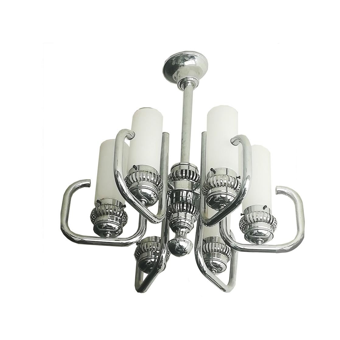 Spectaculaire lampadaire italien de l'ère spatiale  Lustre de Murano  60s-70s en vente 14