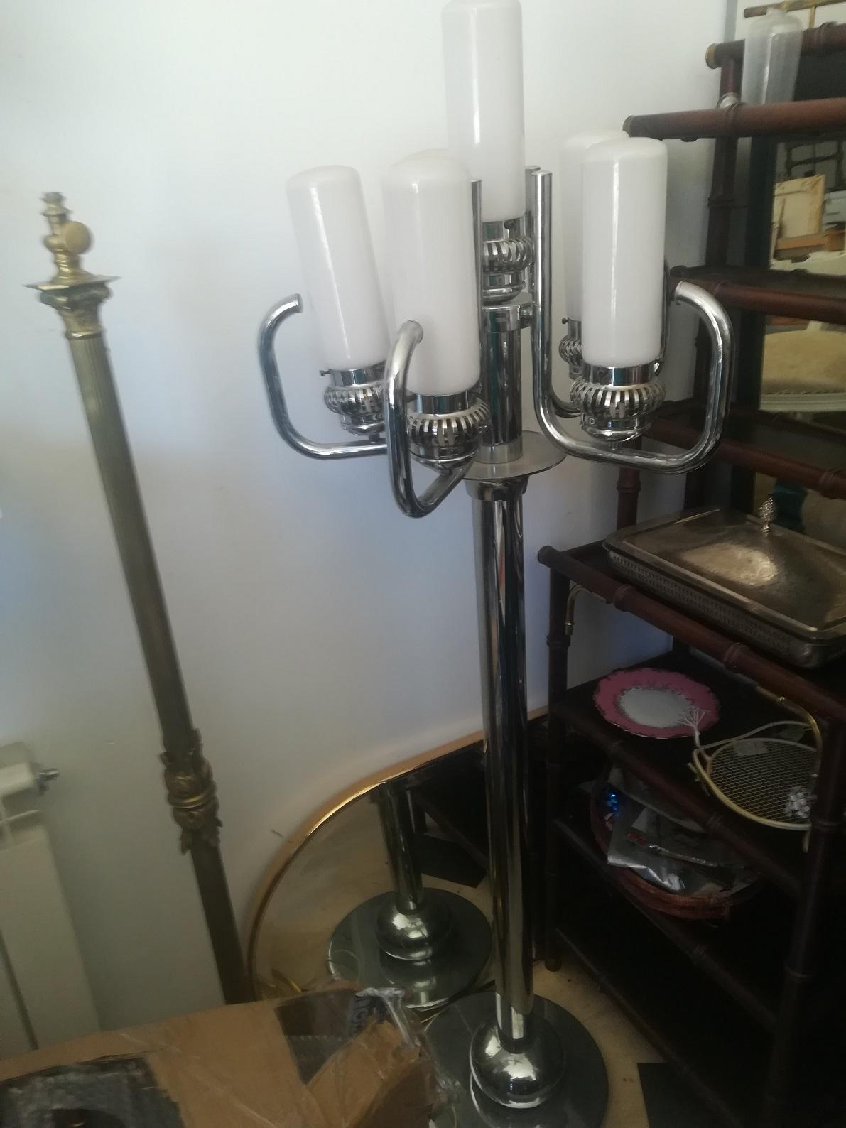 Spectaculaire lampadaire italien de l'ère spatiale  Lustre de Murano  60s-70s Excellent état - En vente à Mombuey, Zamora