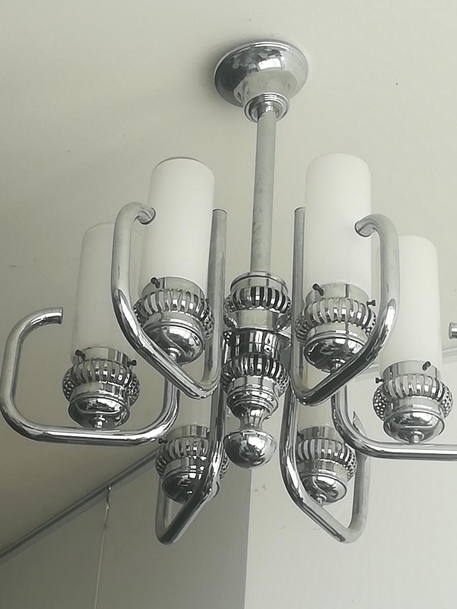 20ième siècle Spectaculaire lampadaire italien de l'ère spatiale  Lustre de Murano  60s-70s en vente