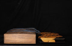 Spectacular Japanese Maki-e Lacquer Calligraphy Box with Floral Design, Meiji