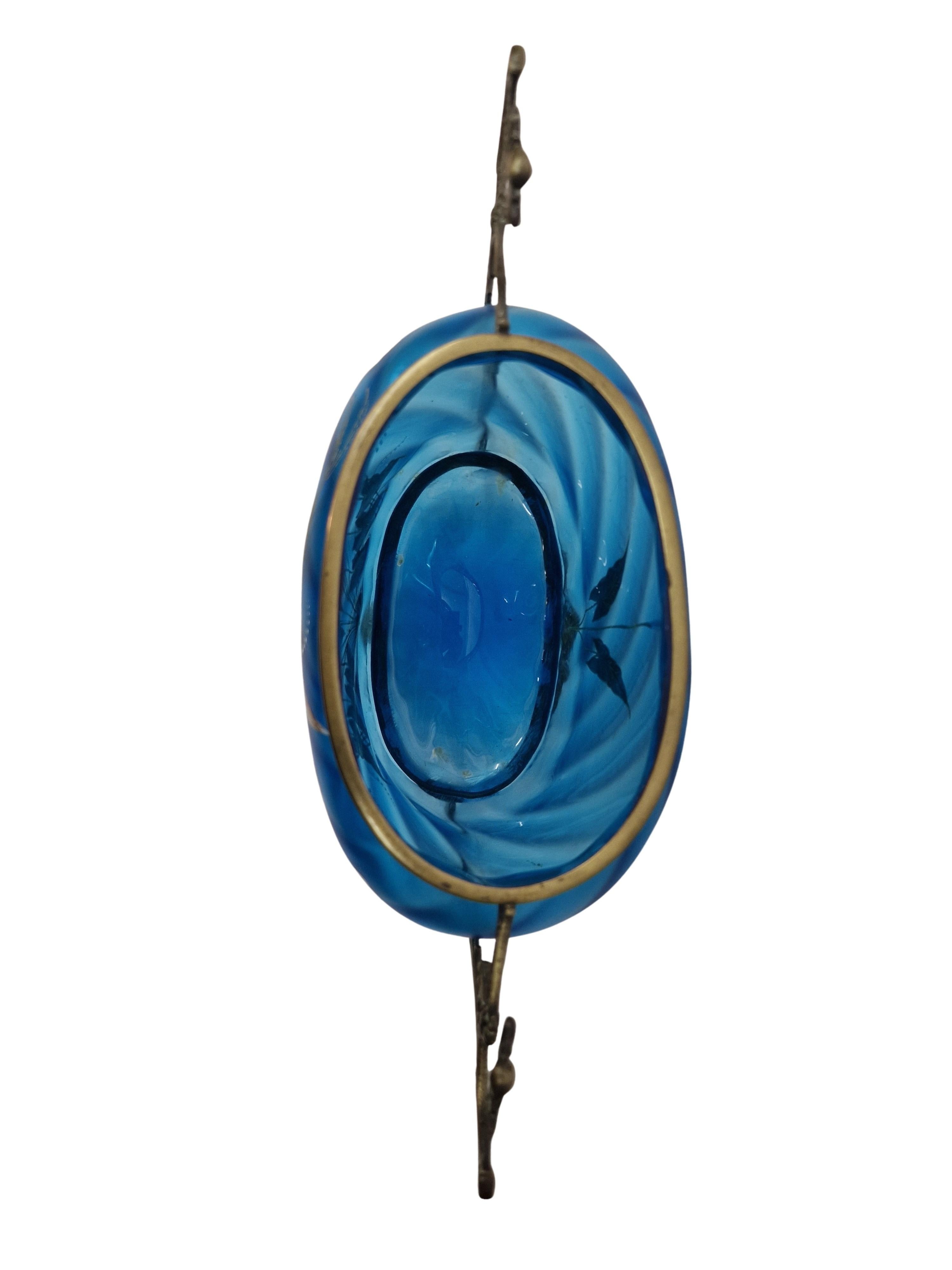 Spectaculaire vase à fleurs de jardinière, peinture émaillée en bleu delilicate, 1890 France en vente 4