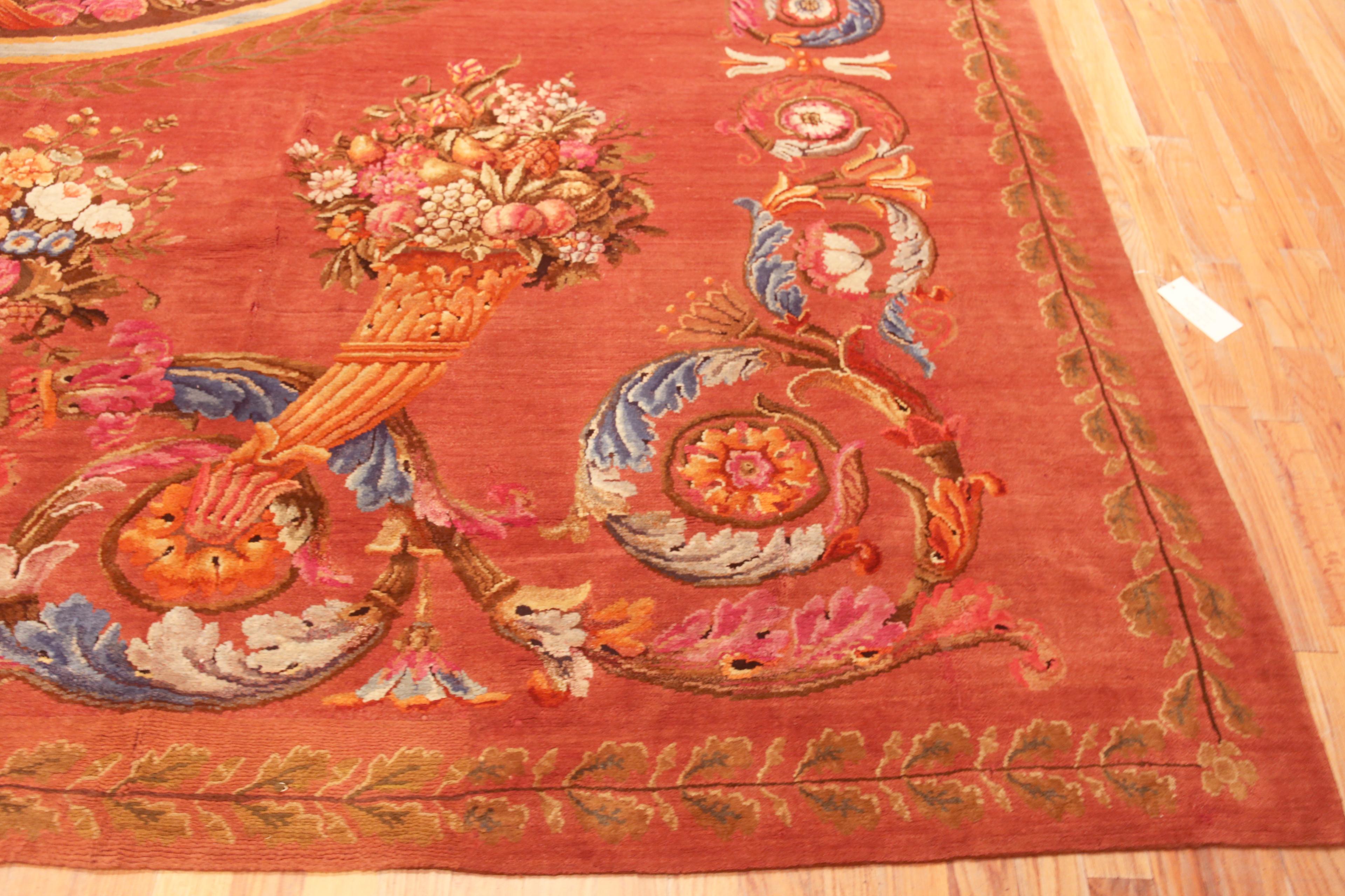 Hand-Knotted Spectacular Large Antique French Savonnerie Carpet 14'4