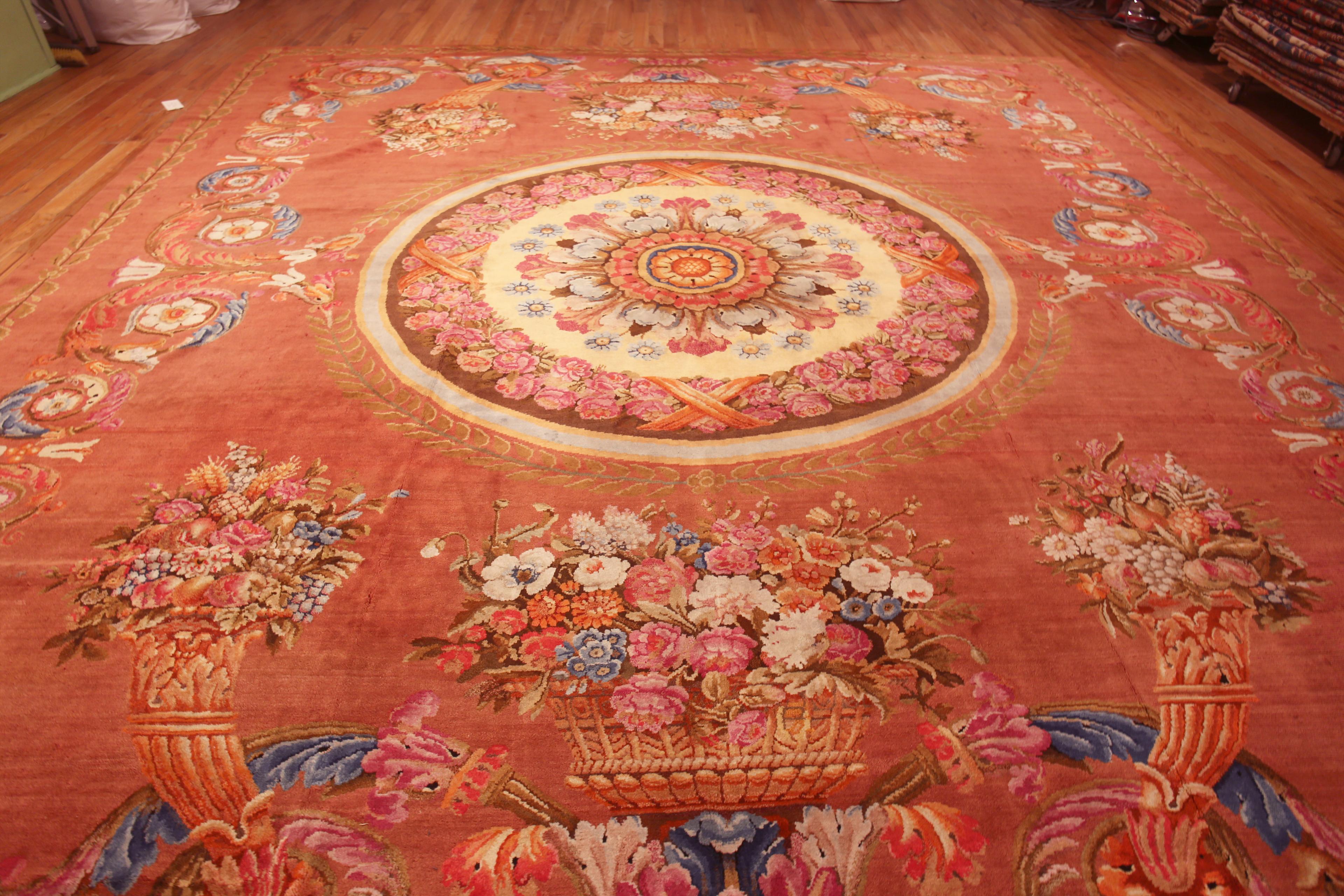 Spectacular Large Antique French Savonnerie Carpet 14'4