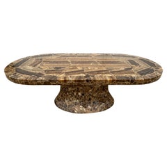Spectacular Large Brown Onyx Oval Pedestal Dining Table by Muller's of Mexico