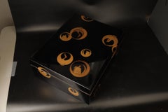Spectacular Large Japanese Lacquer Box with Crane and Turtle Maki-e