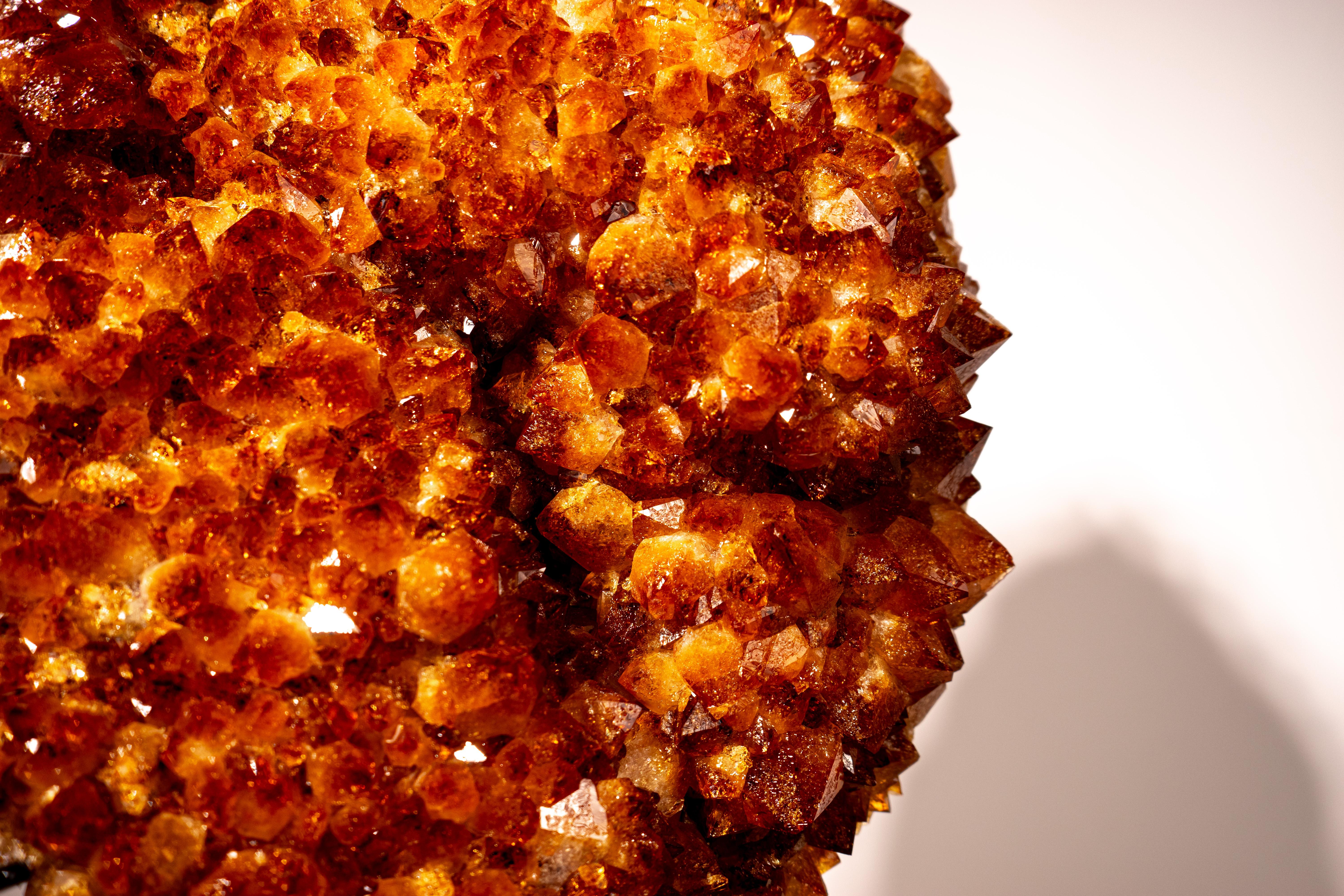 Large Madeira Citrine Crystal Cluster with Flower Rosette on Custom-Made Stand For Sale 2