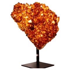 Natural Sculptural Orange Madeira Citrine Cluster on Custom Stand