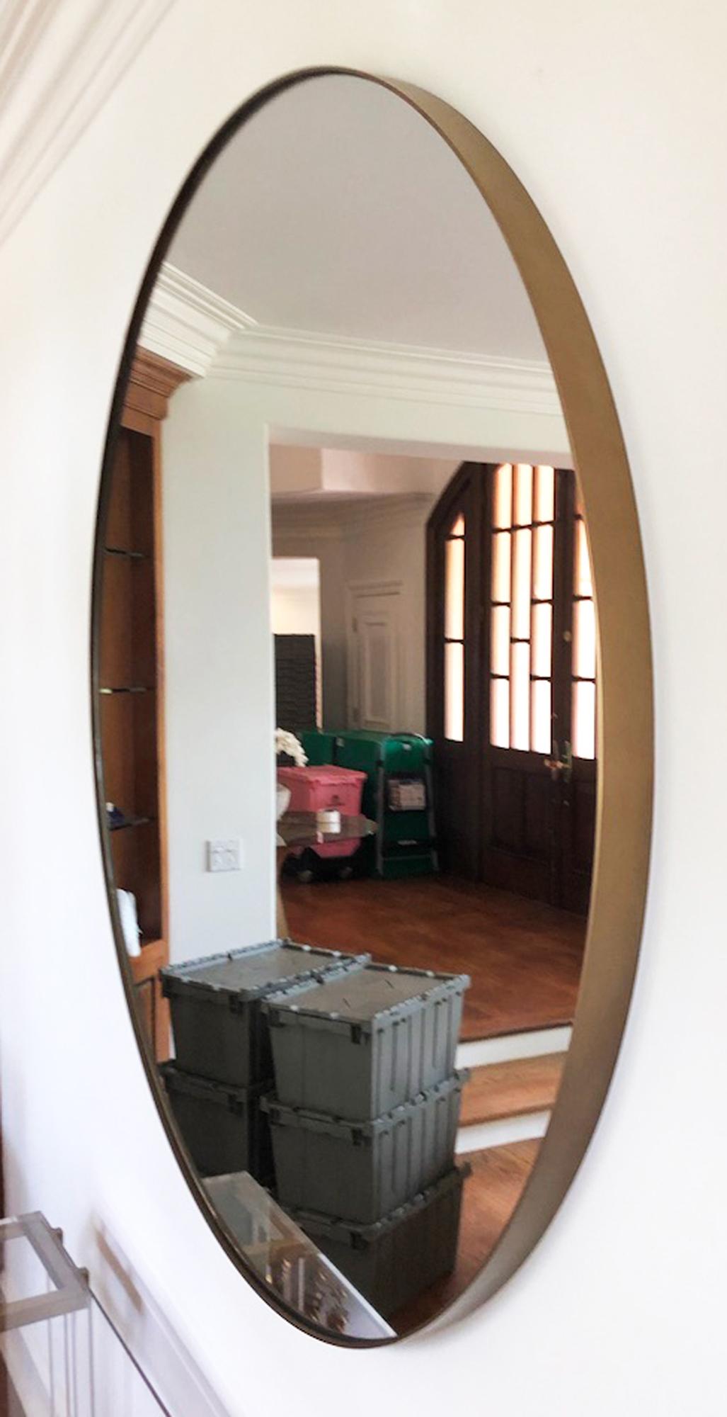 Modern Spectacular Large Scale Brass Mirror For Sale