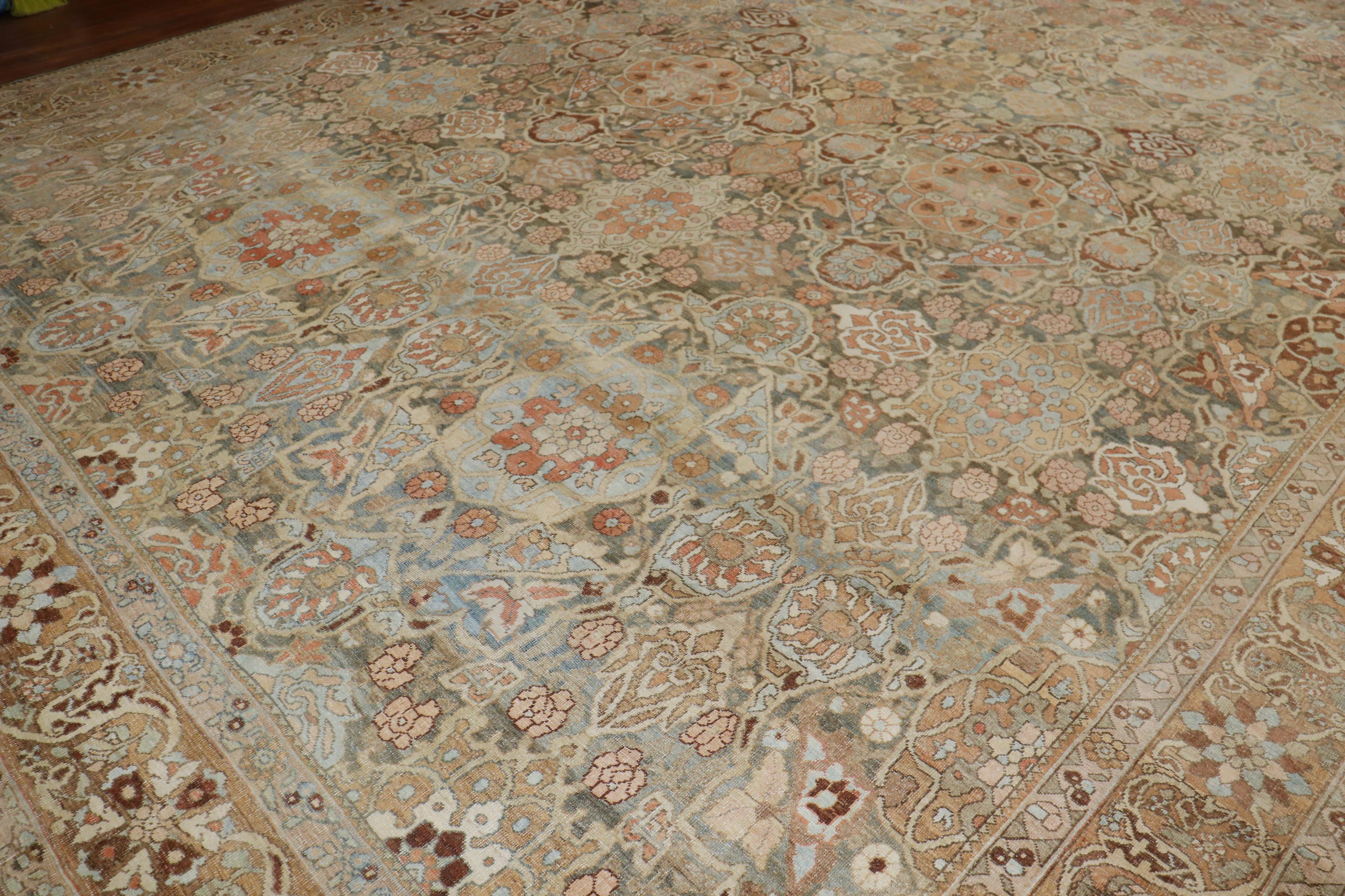Spectacular Large Scale Neutral Persian Oversize Bakhtiari Rug For Sale 5
