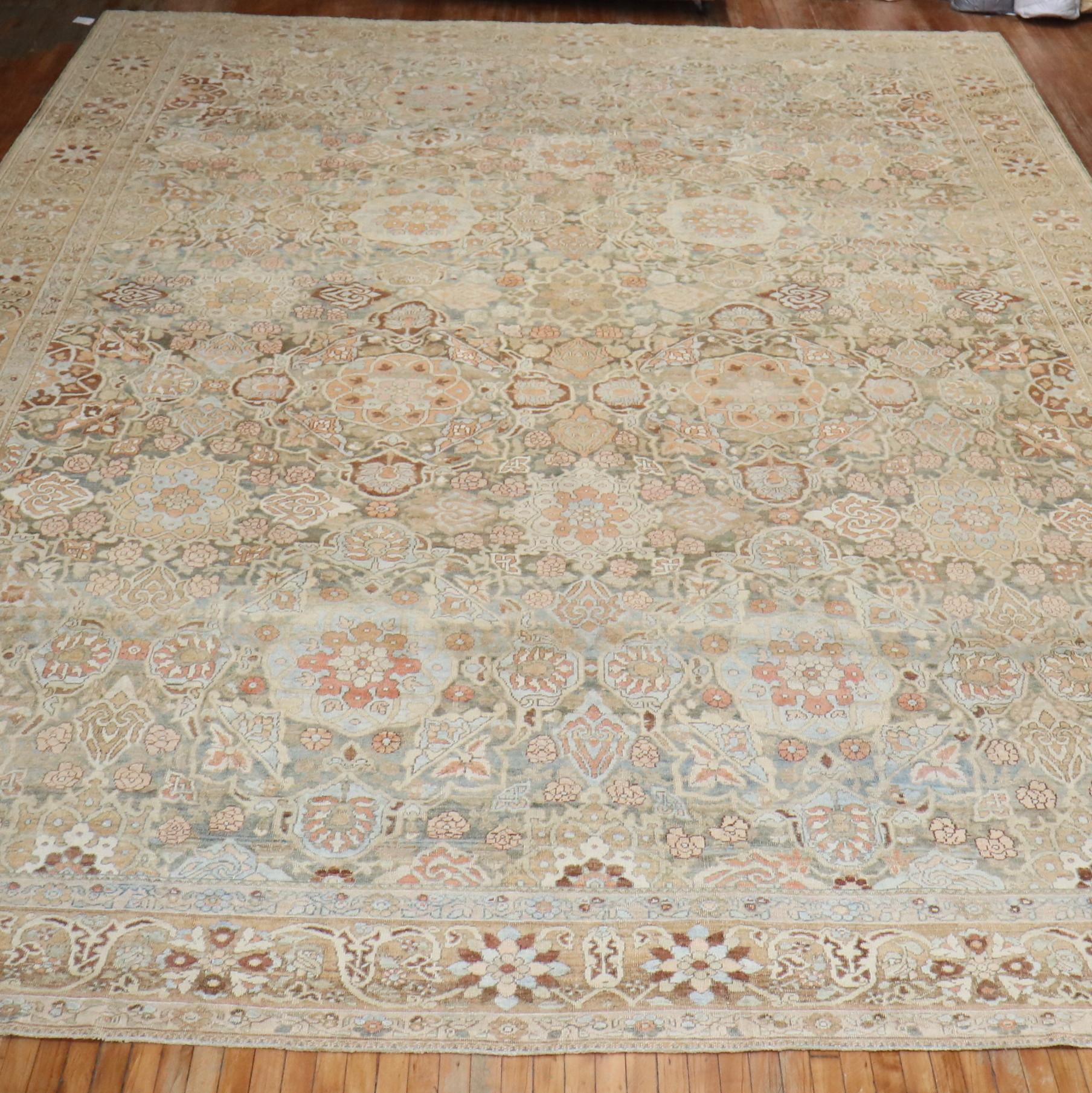 Spectacular Large Scale Neutral Persian Oversize Bakhtiari Rug For Sale 8