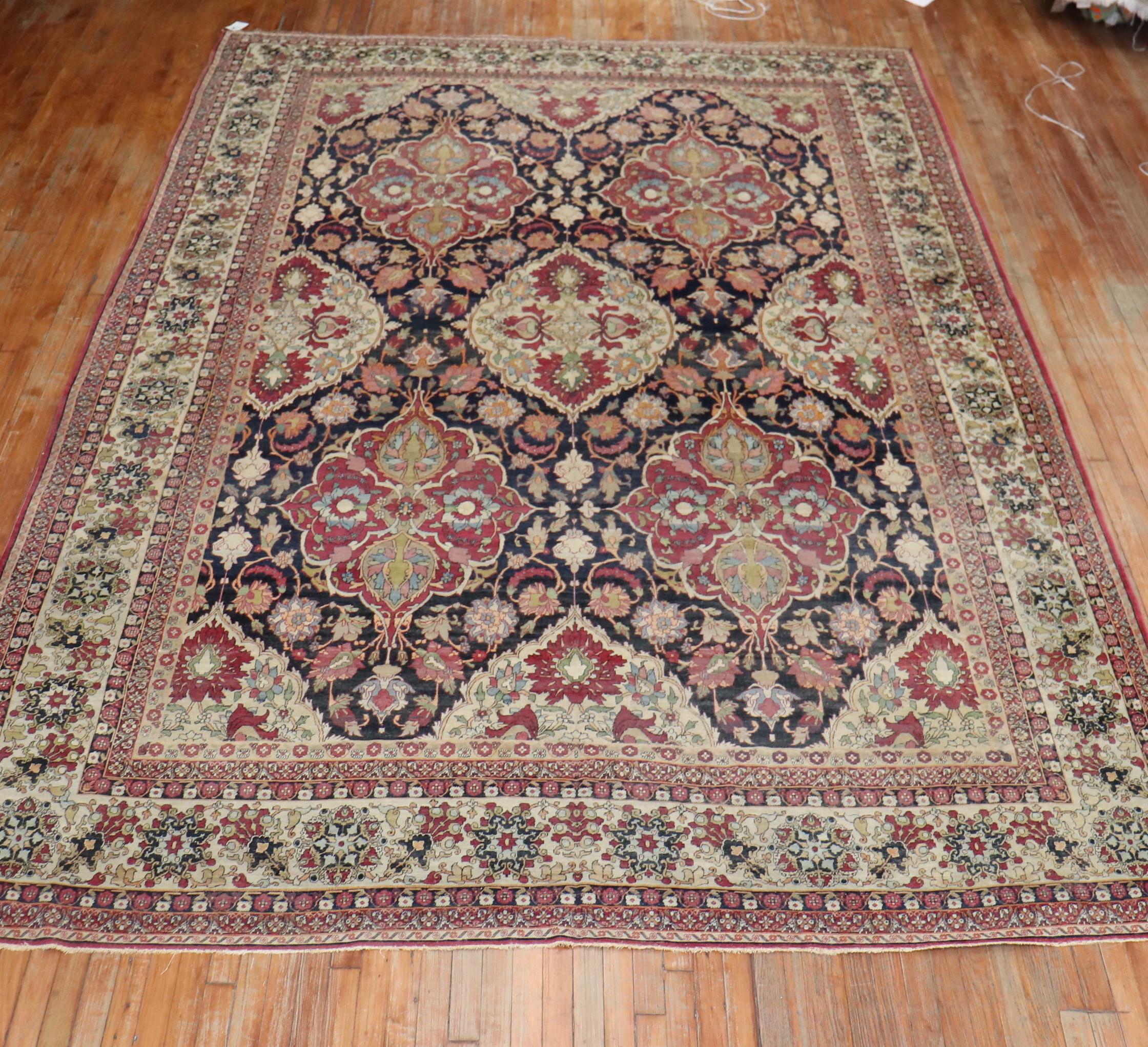 Hand-Woven Spectacular Large Scale Traditional Kerman Rug For Sale