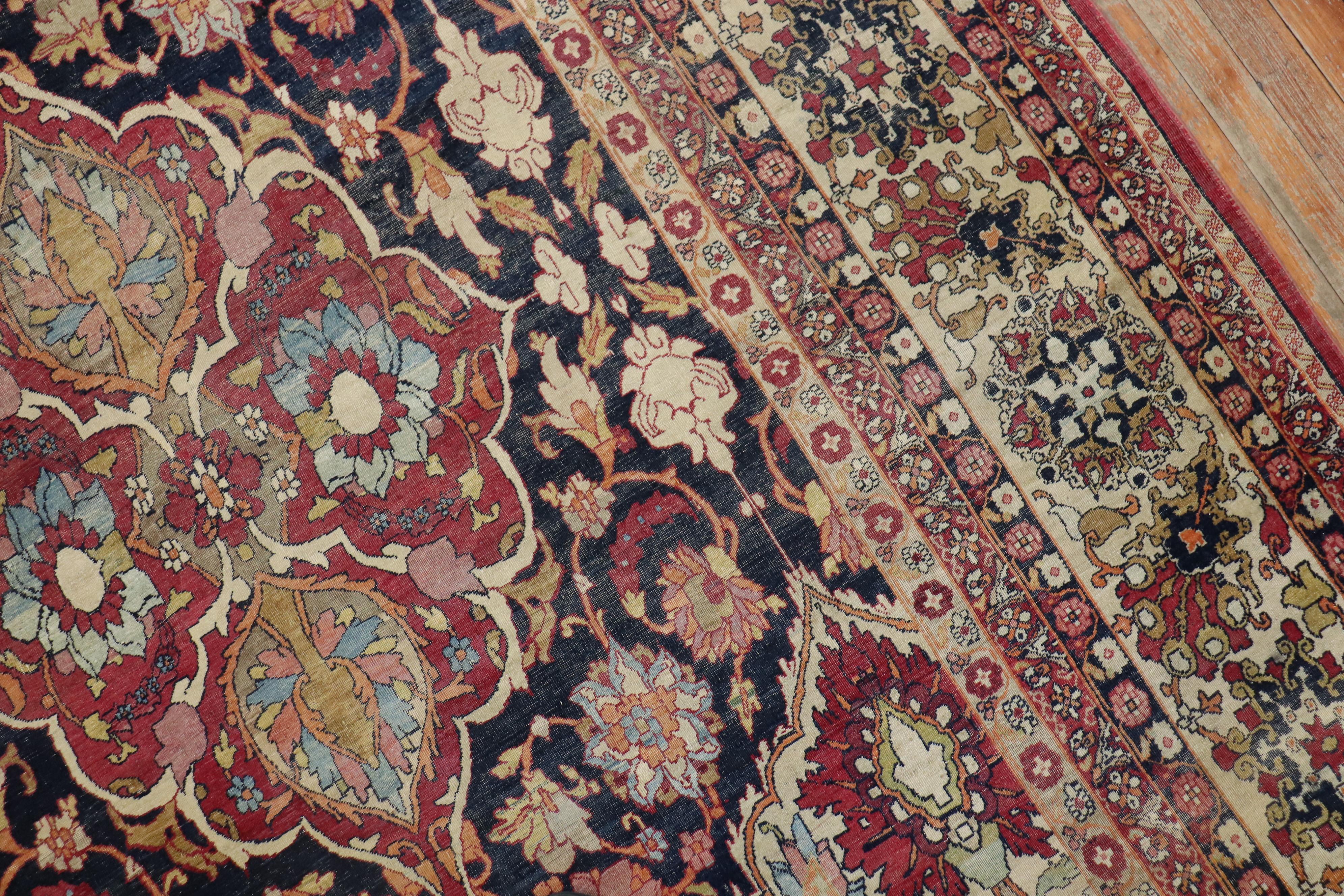 Wool Spectacular Large Scale Traditional Kerman Rug For Sale
