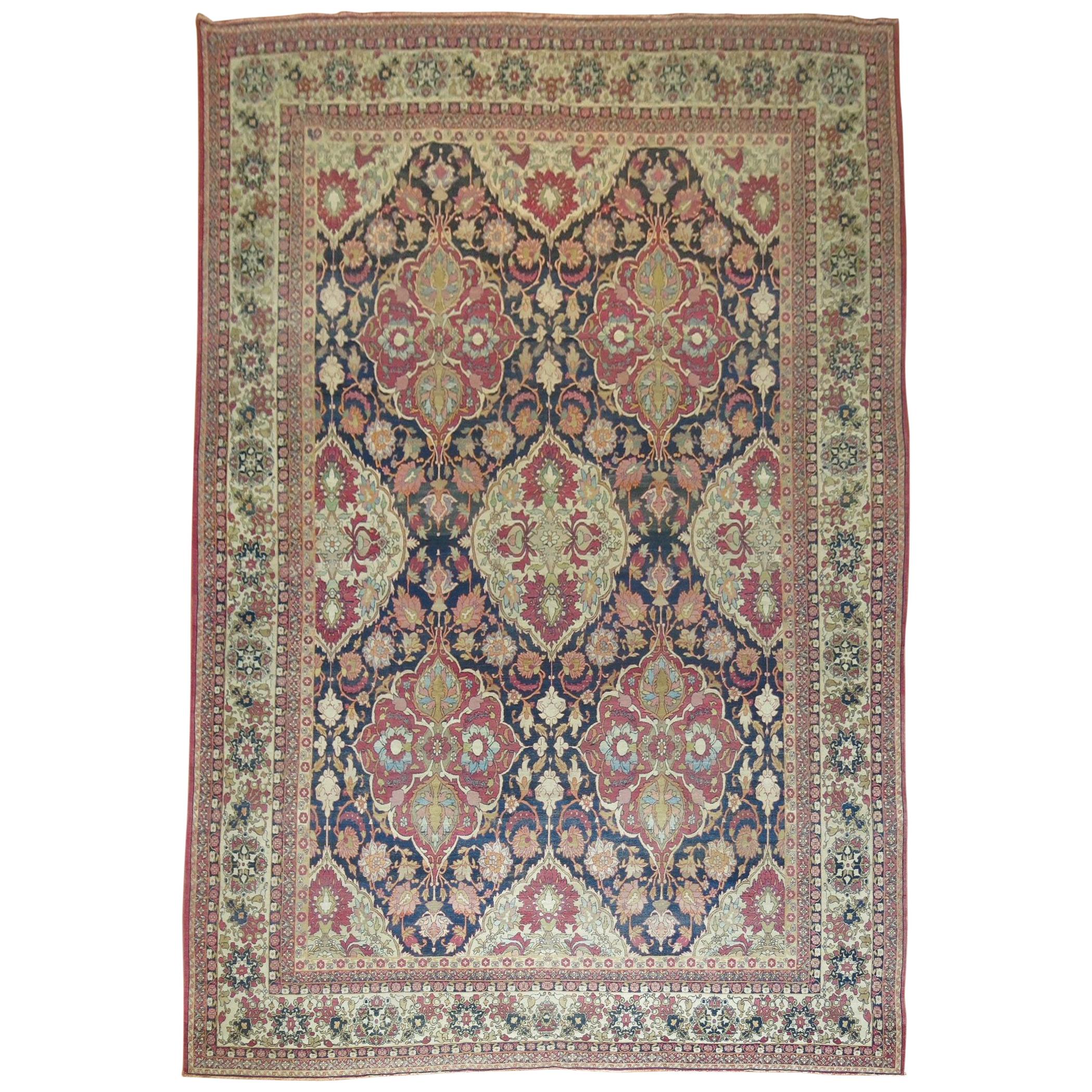 Spectacular Large Scale Traditional Kerman Rug
