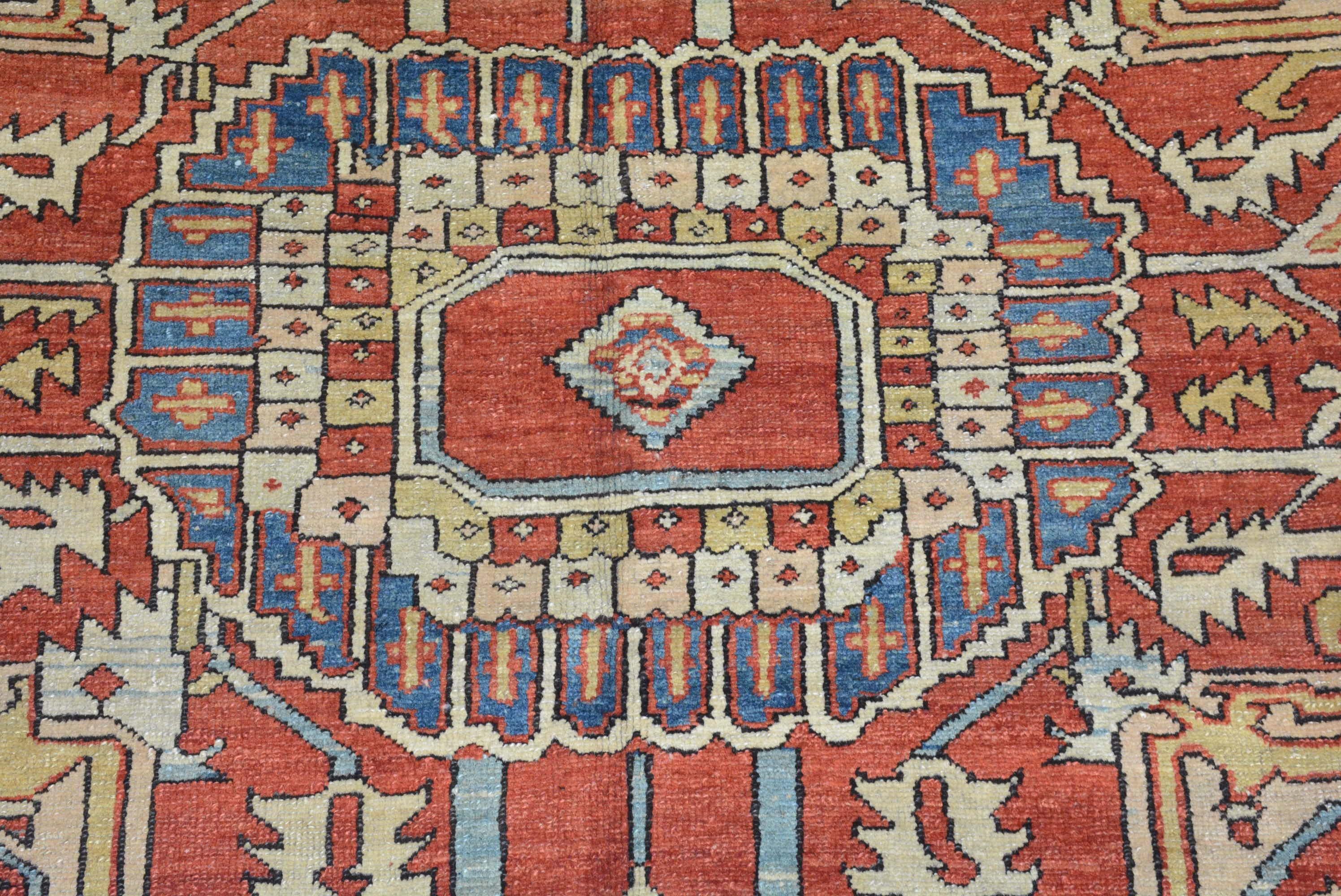 Wool Spectacular Late 19th Century Serapi Carpet For Sale