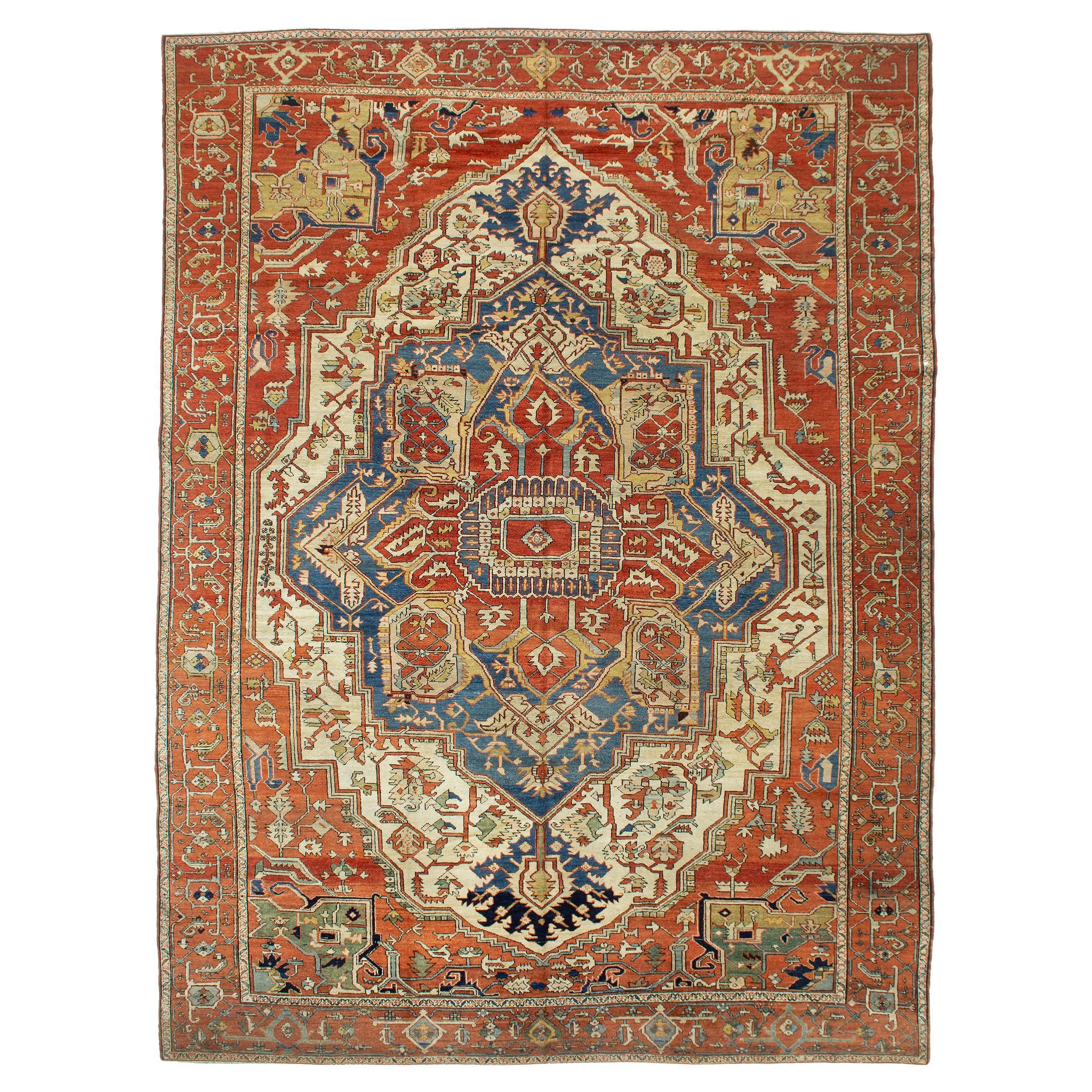 Spectacular Late 19th Century Serapi Carpet For Sale