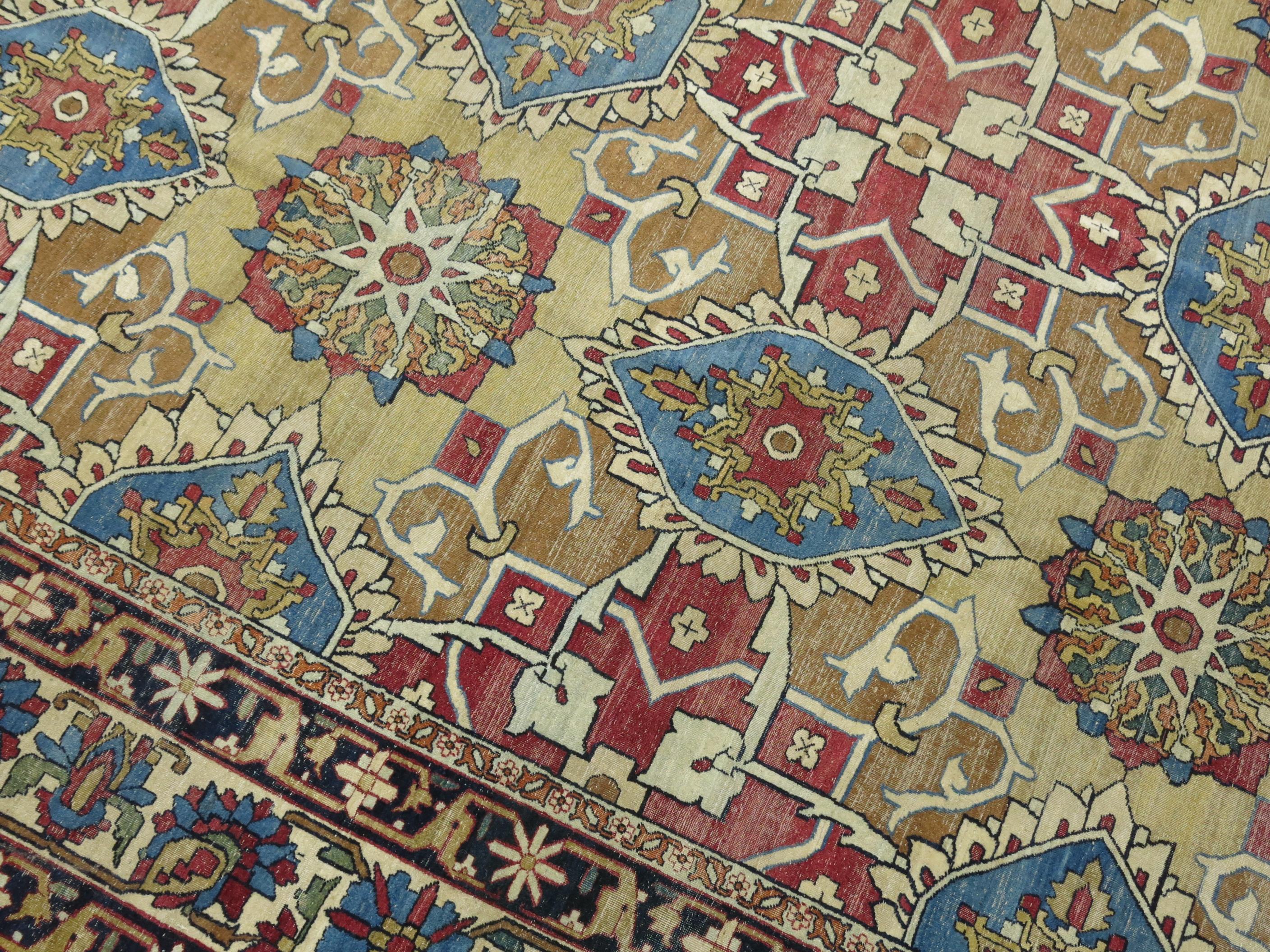 Hand-Woven Spectacular Lavar Kirman Rug For Sale