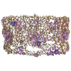 Spectacular Lavender Sapphire Diamond Bracelet