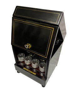 Spectacular liquor chest box casket, tantalus, Napoleon III, bar, 1880, France