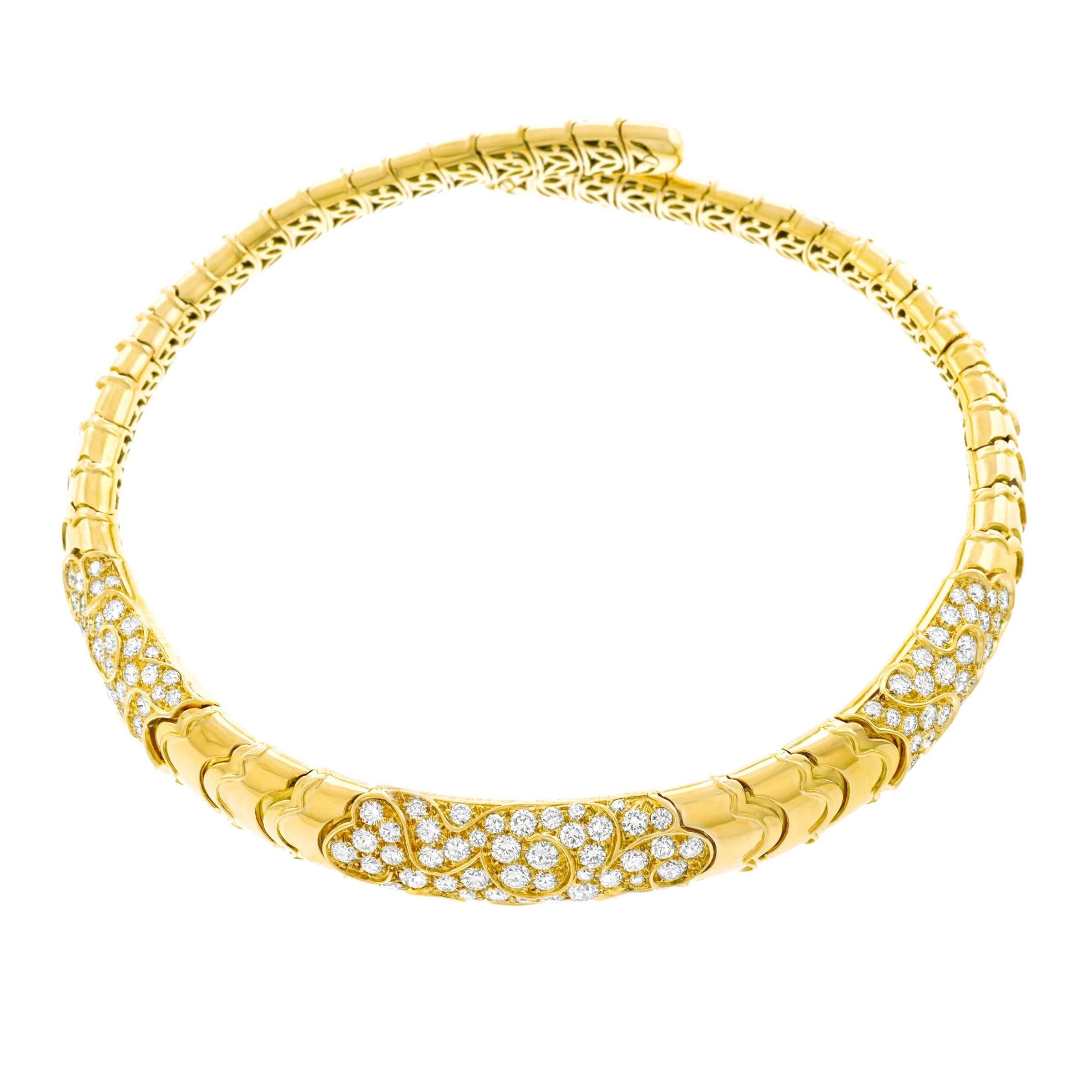 Spectacular Marina B. Diamond Set Gold Collier Necklace 1