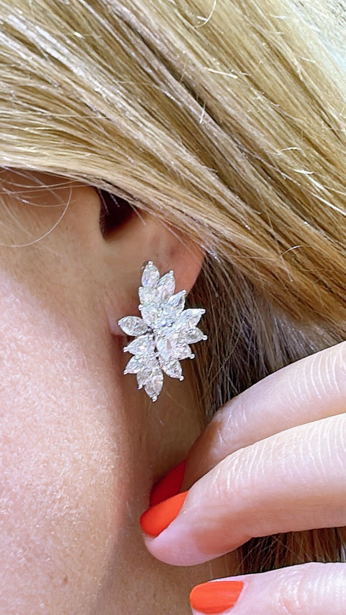 Spektakuläre Marquise- und birnenförmige Diamant-Ohrringe mit ausgefallenen 6,23 Karat t.w. im Zustand „Neu“ in New York, NY