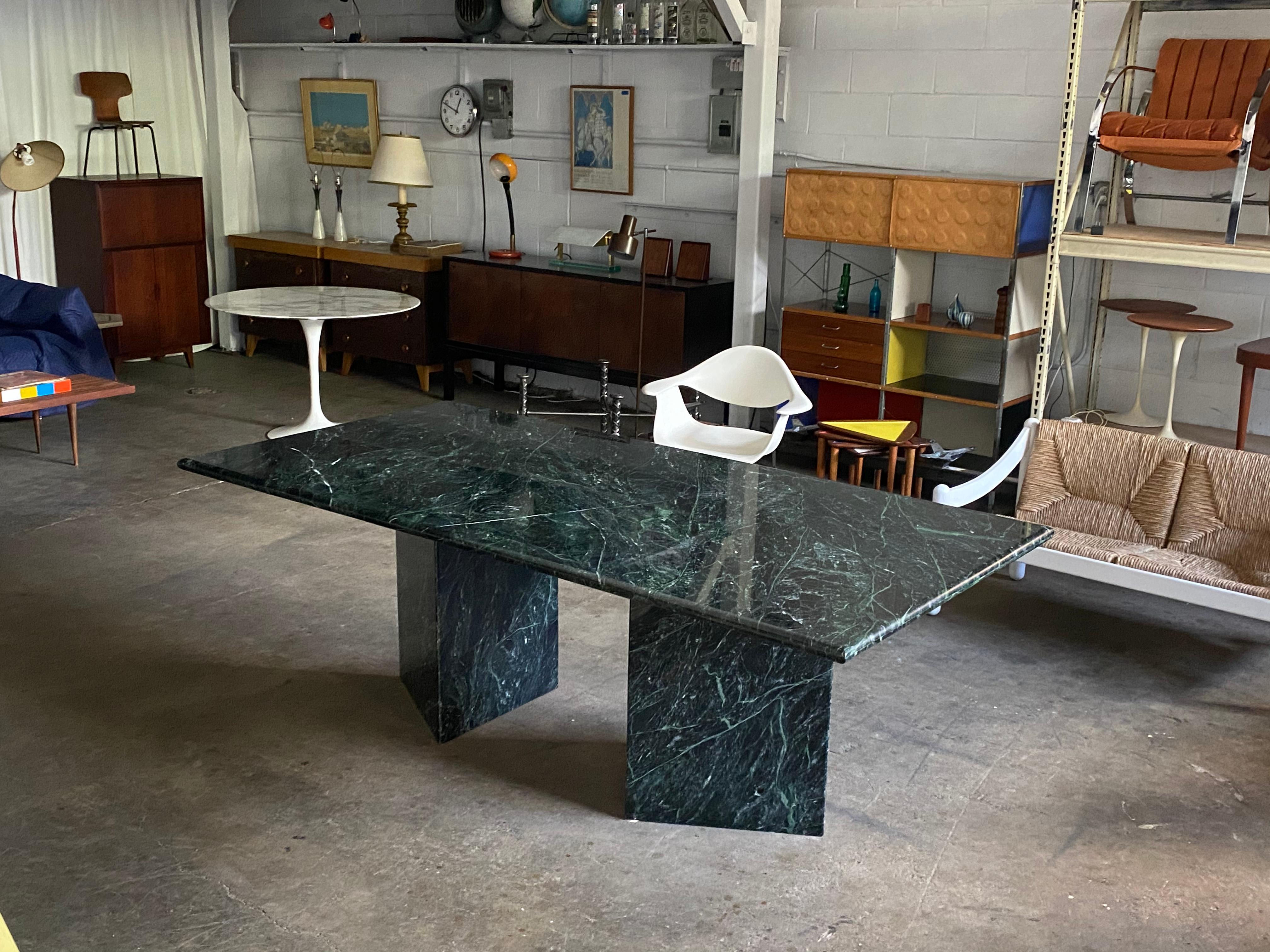Spectacular Massive Green Marble Modern Dining Table 3