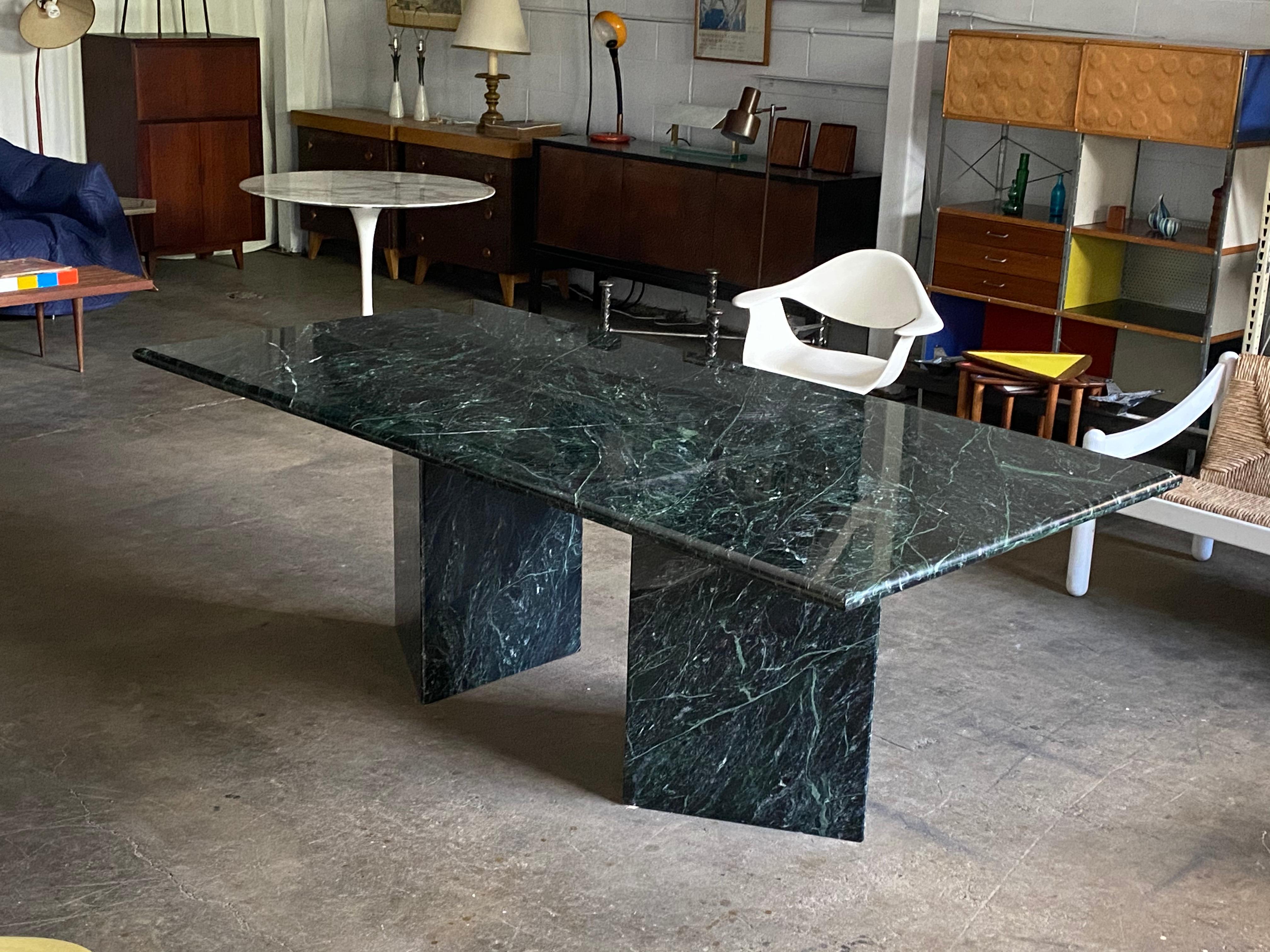 Spectacular Massive Green Marble Modern Dining Table 4