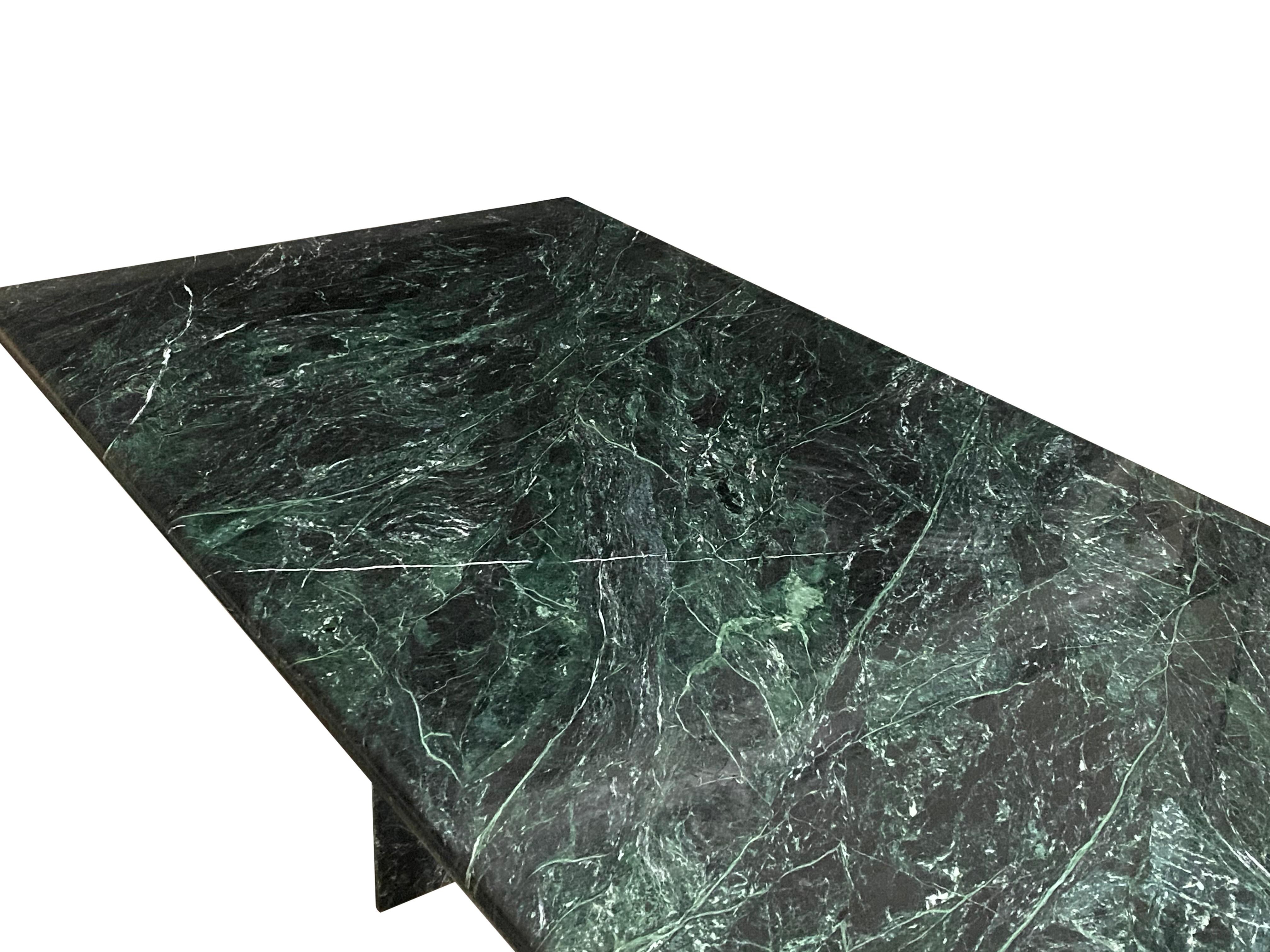green marble table
