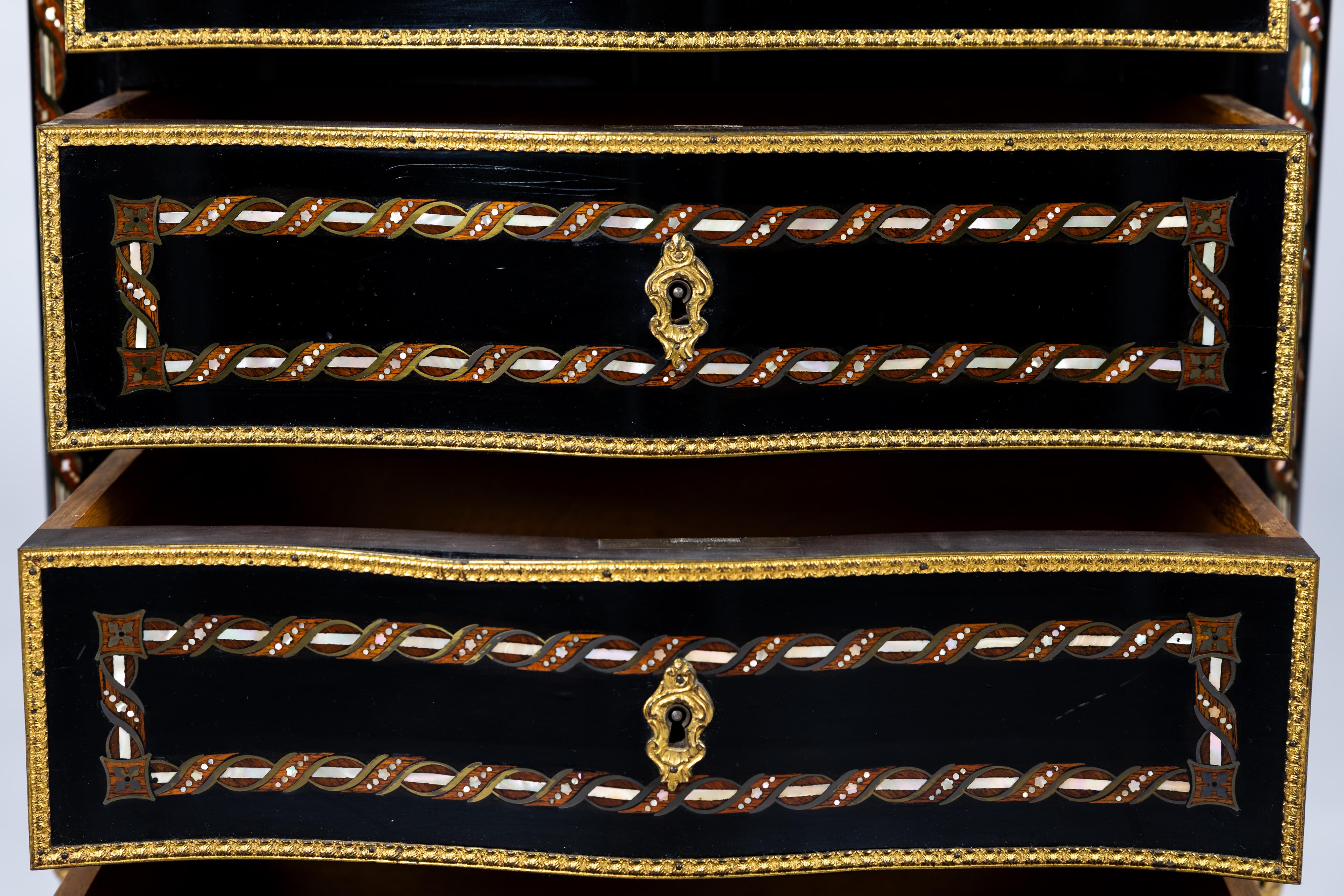 Spectacular masterspiece ladies writing secretary desk Napoleon III, 1860 France For Sale 11