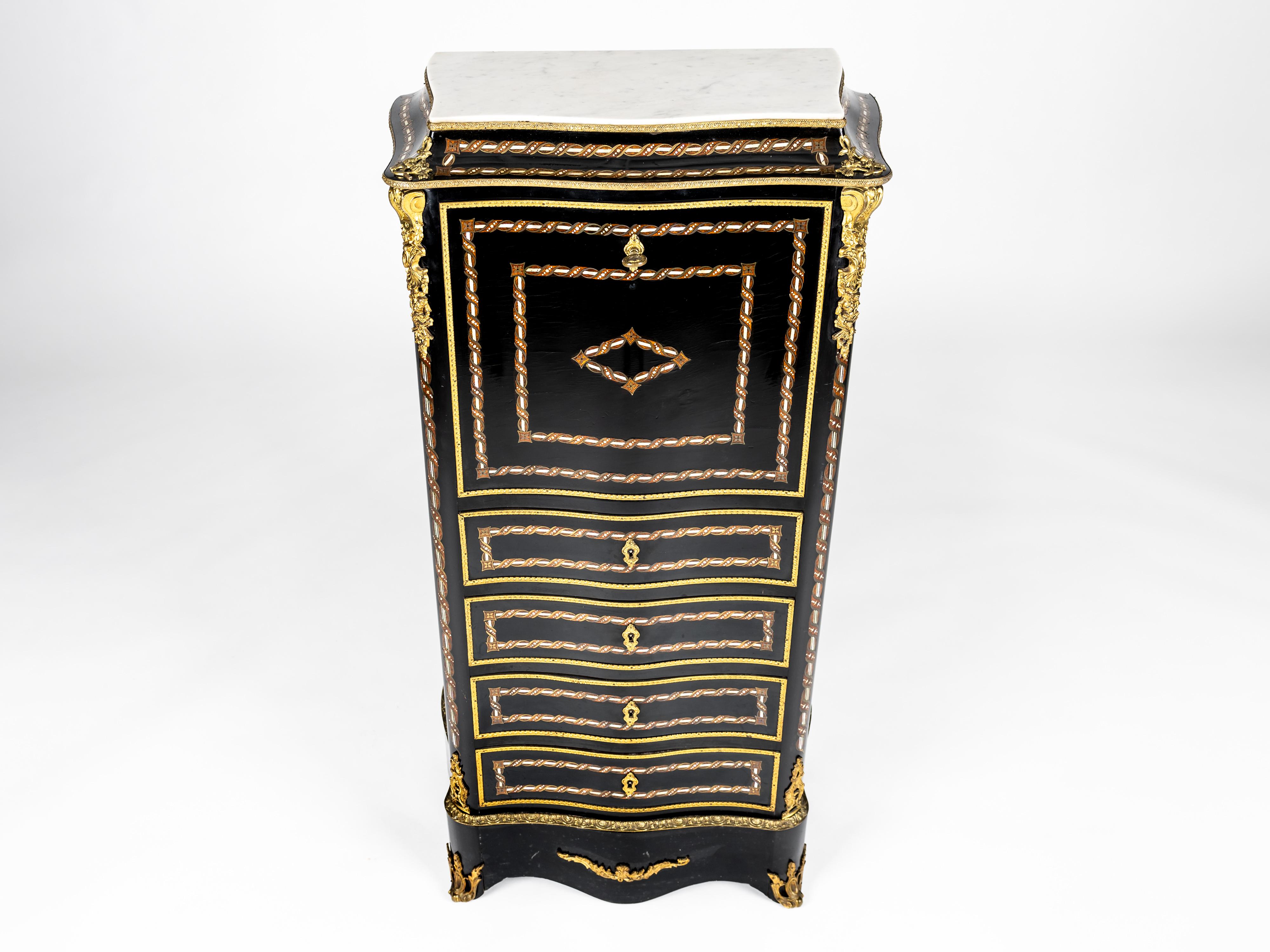 Spectacular masterspiece ladies writing secretary desk Napoleon III, 1860 France For Sale 14