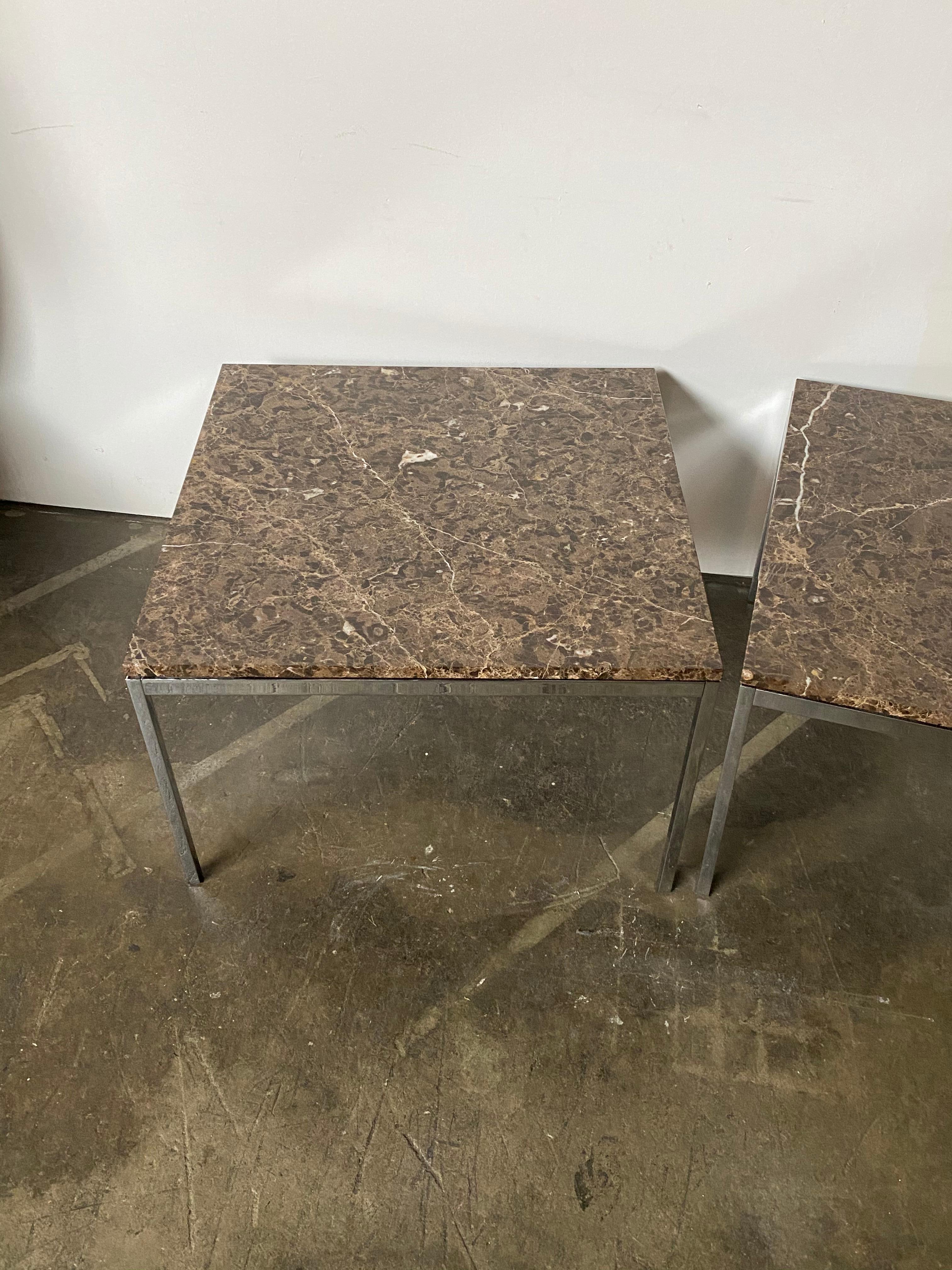 Contemporary Spectacular Matched Pair of Florence Knoll End Tables